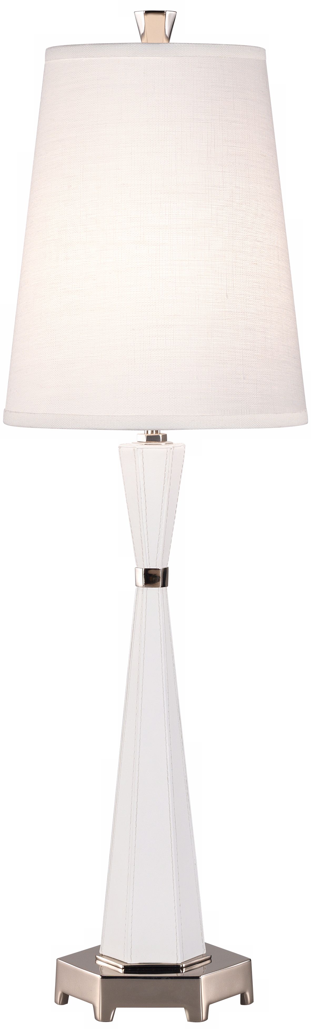 Jonathan Adler Lancaster White Leather Accent Lamp