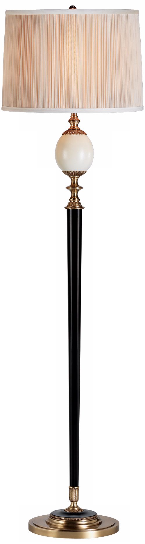 Robert Abbey Watteau Brass with White Shade Floor Lamp