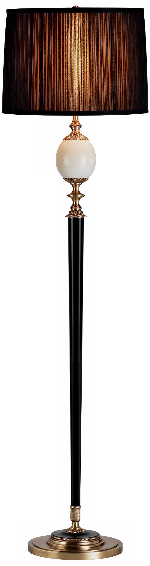 Robert Abbey Watteau Brass with Black Shade Floor Lamp