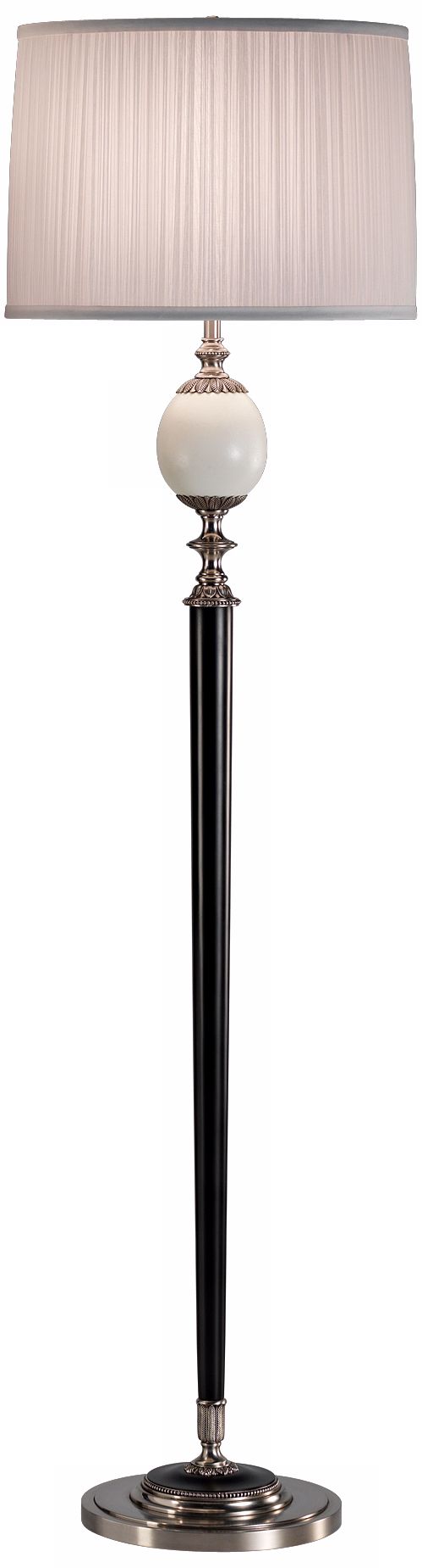 Robert Abbey Watteau Silver with White Shade Floor Lamp