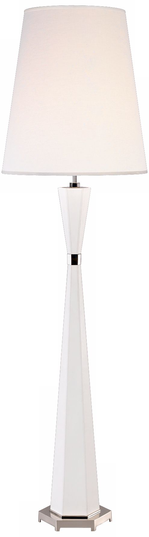 Jonathan Adler Lancaster White Leather Floor Lamp