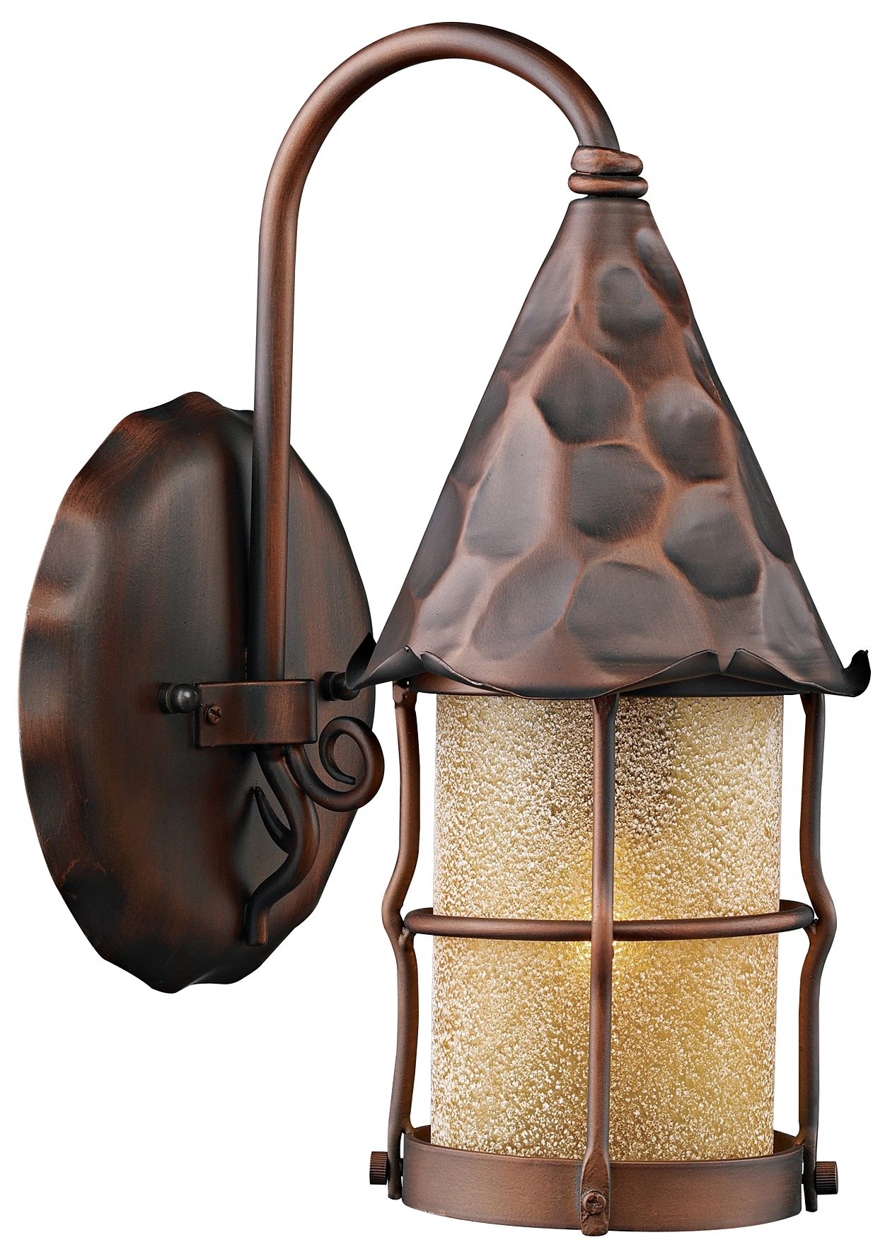 Rustica Antique Copper Scavo 14" High Outdoor Wall Sconce