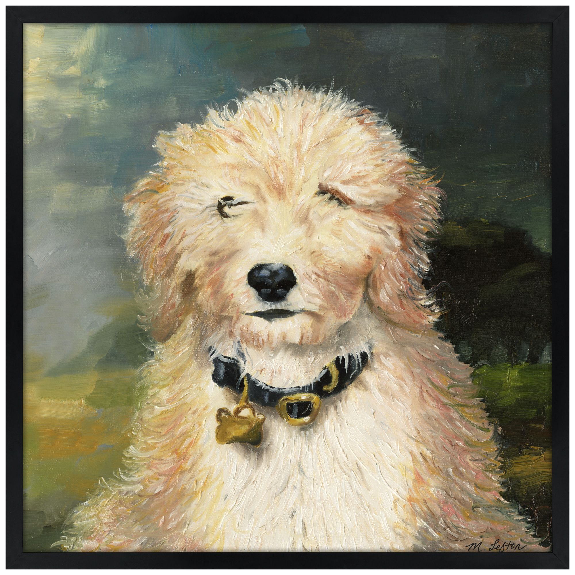 Favorite Friend 26" Square Black Giclee Wall Art
