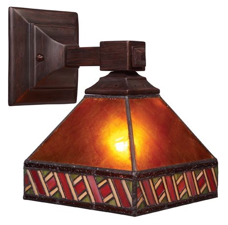 Santa Fe Amber Mica 10" High Wall Sconce