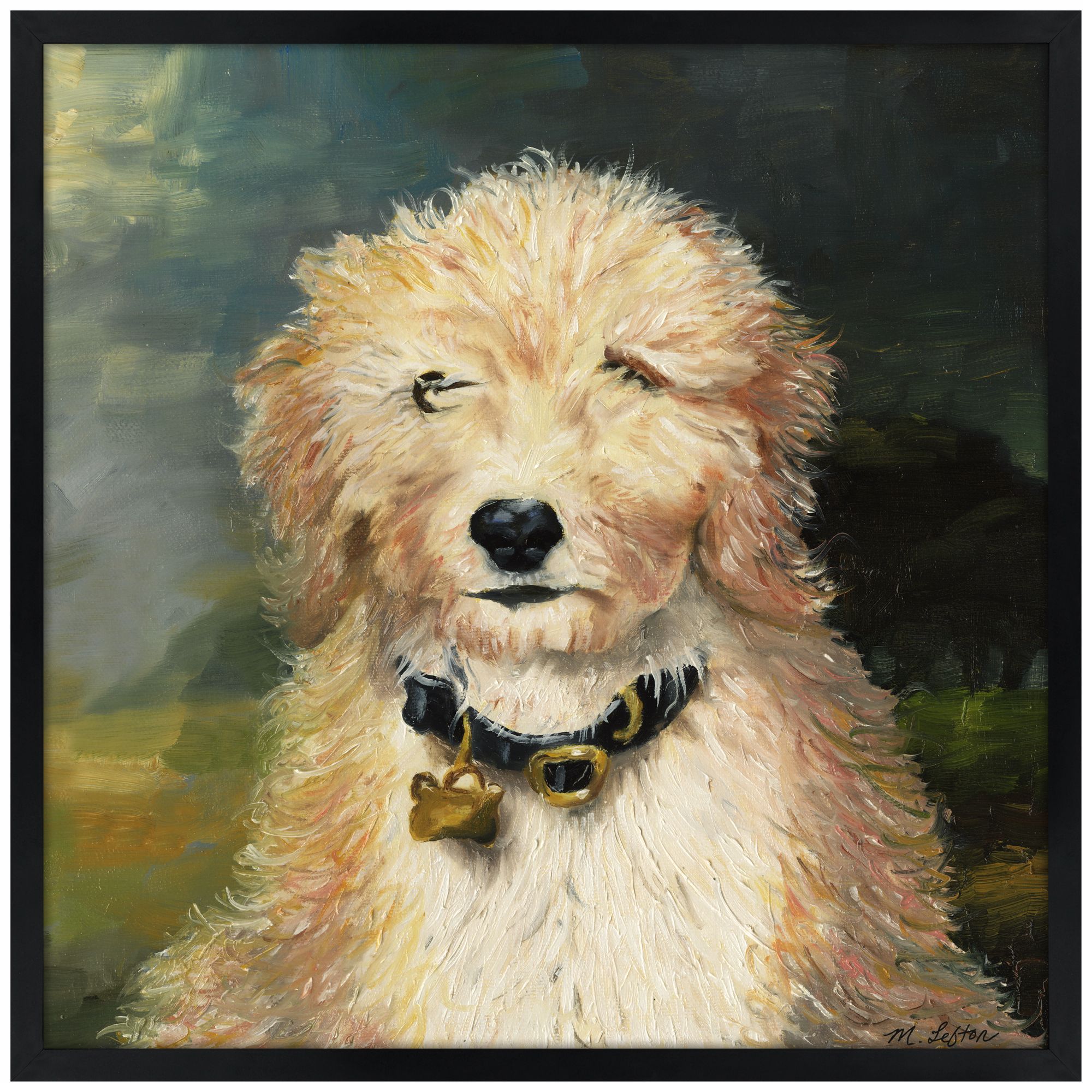 Favorite Friend 31" Square Black Giclee Wall Art