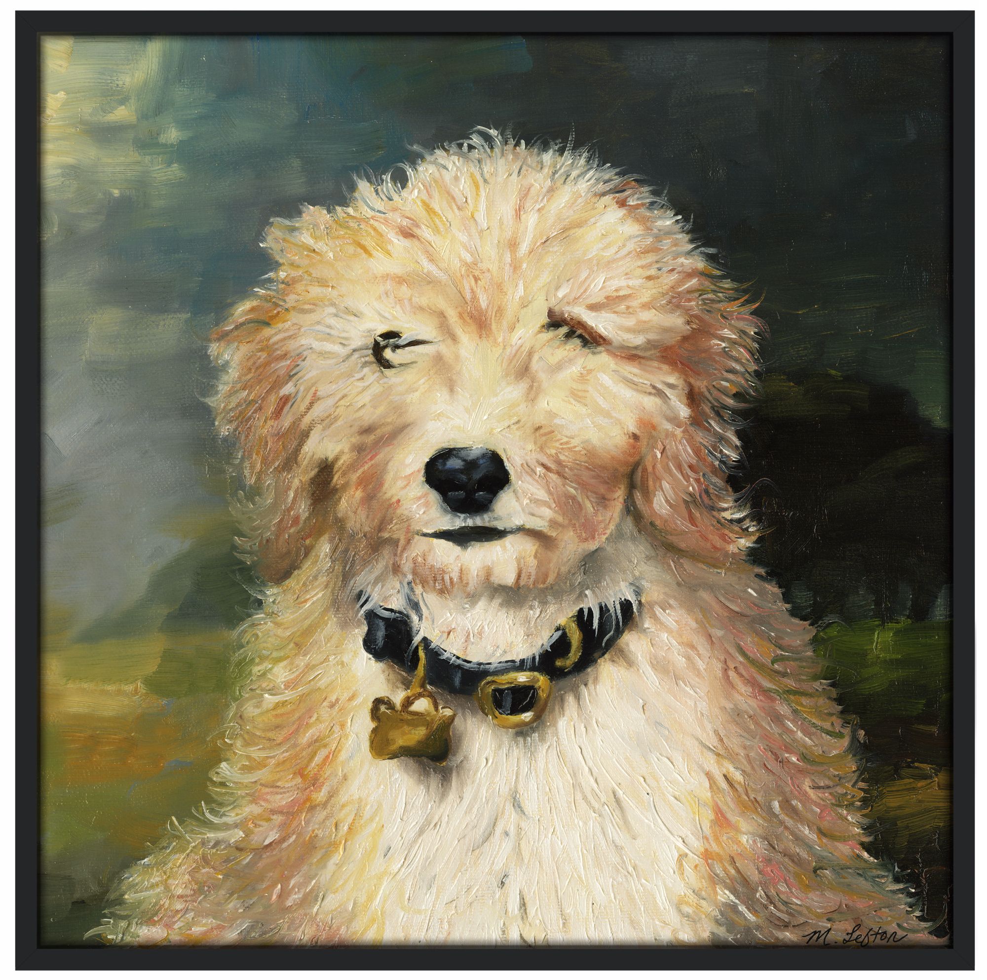 Favorite Friend 37 1/2" Square Black Giclee Wall Art