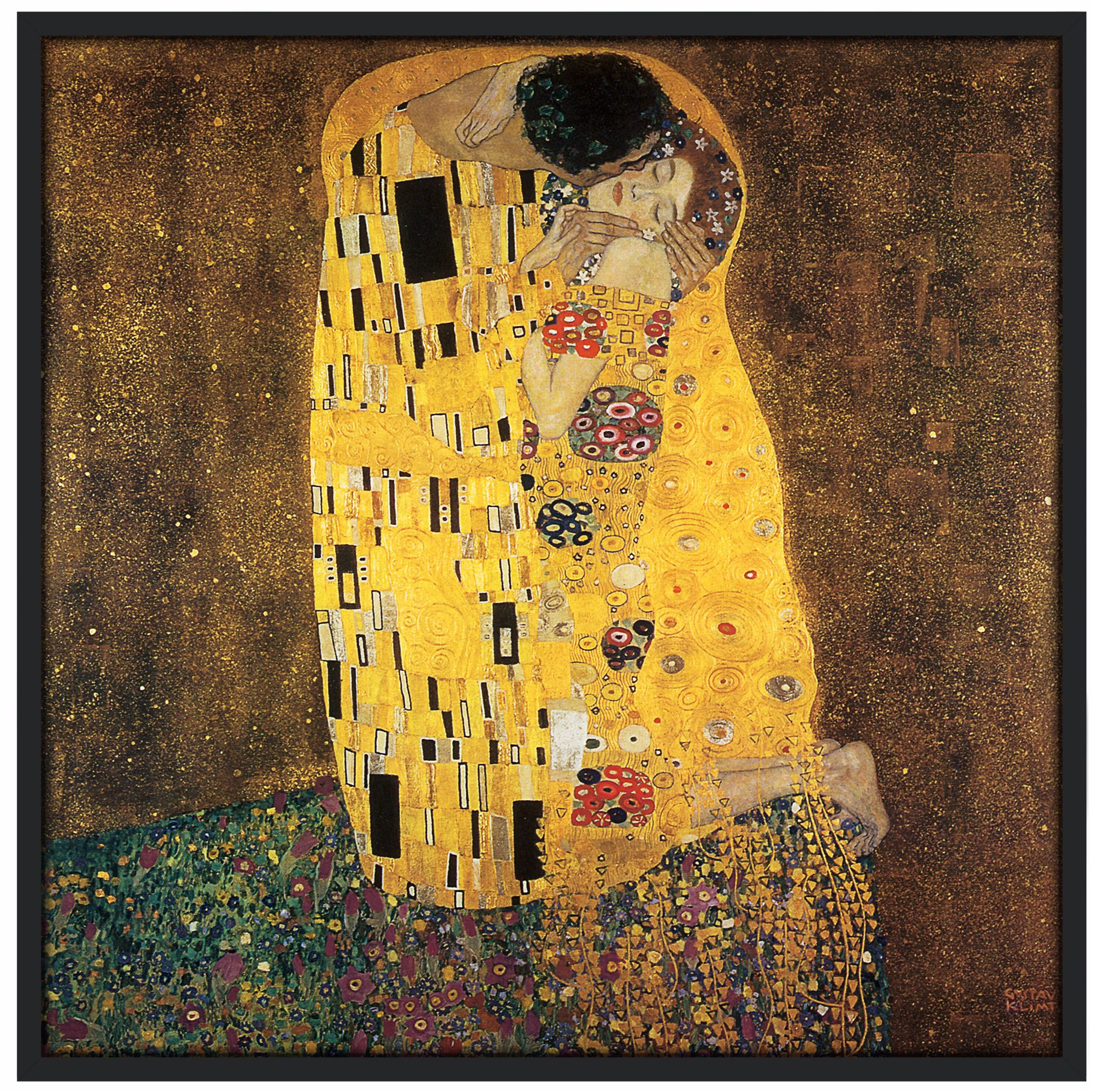 Embrace 37 1/2" Square Black Giclee Wall Art