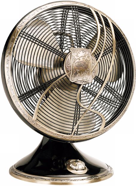 12" Hunter Monceau Antique Brass Finish Desk Fan