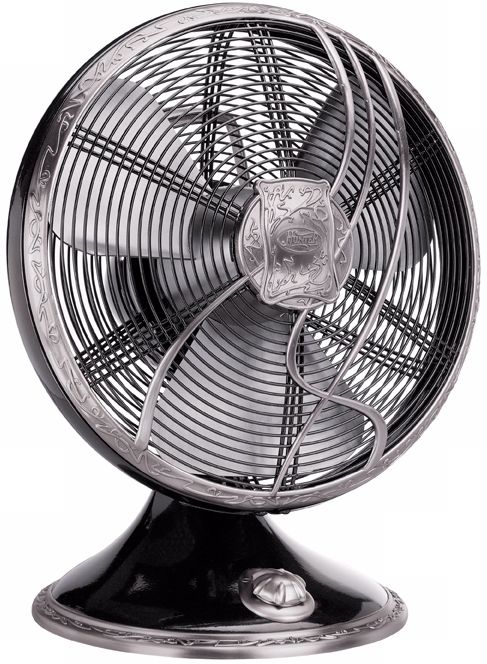 12" Hunter Monceau Pewter Finish Desk Fan