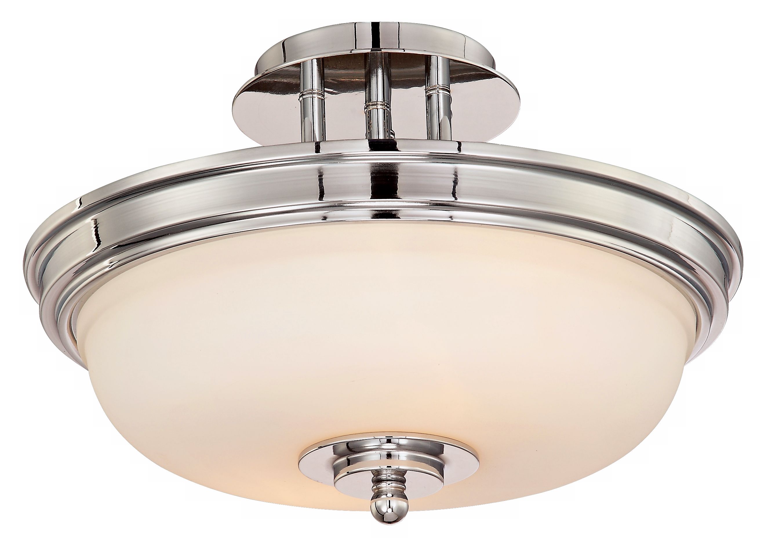 Chrome Opal Glass 14 1/2" Wide Semiflush Ceiling Light
