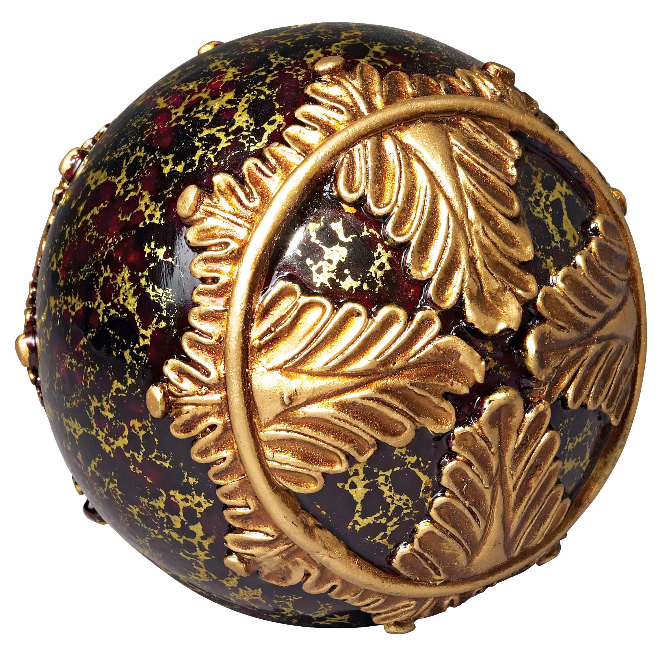 Black with Gold Accents Decorative Ball
