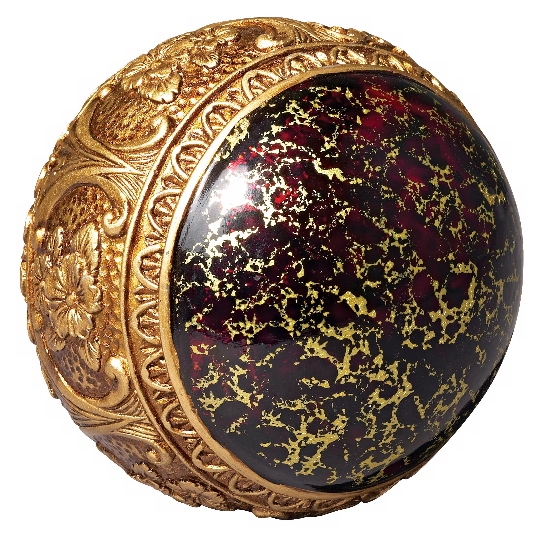 Black with Gold Band Decorative Ball