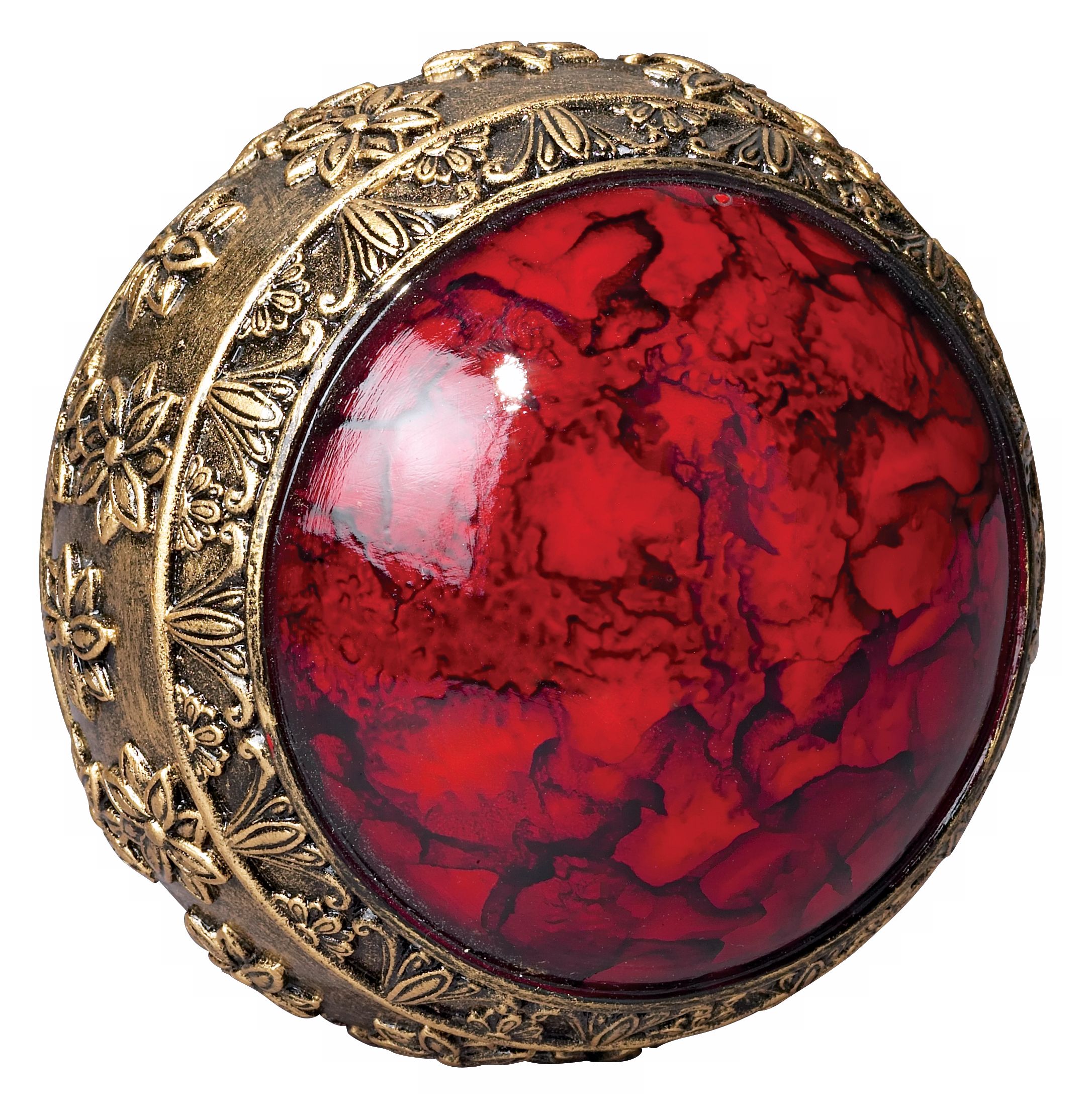 Red with Gold Band Decorative Ball