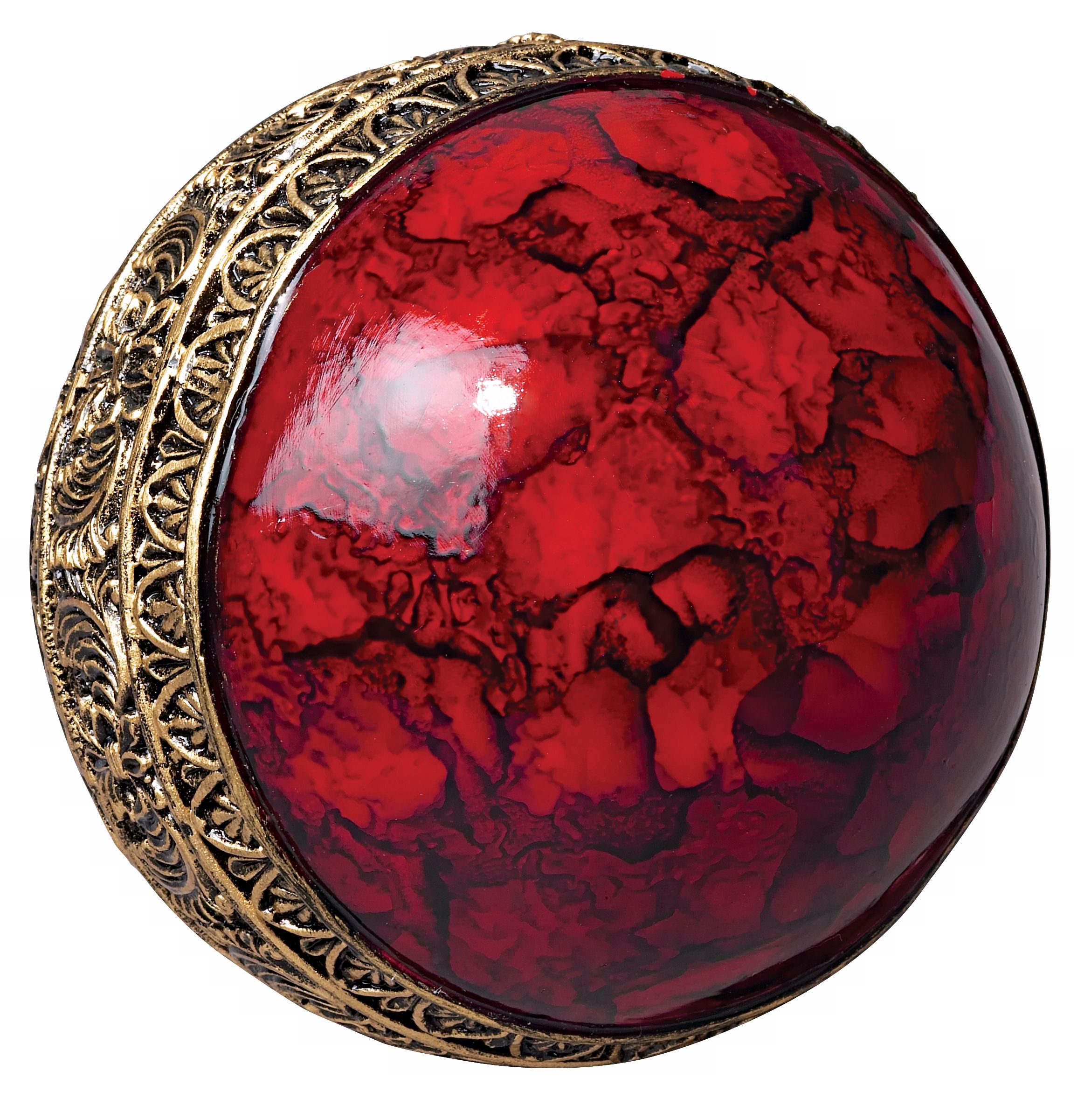 Red with Gold Band II Decorative Ball