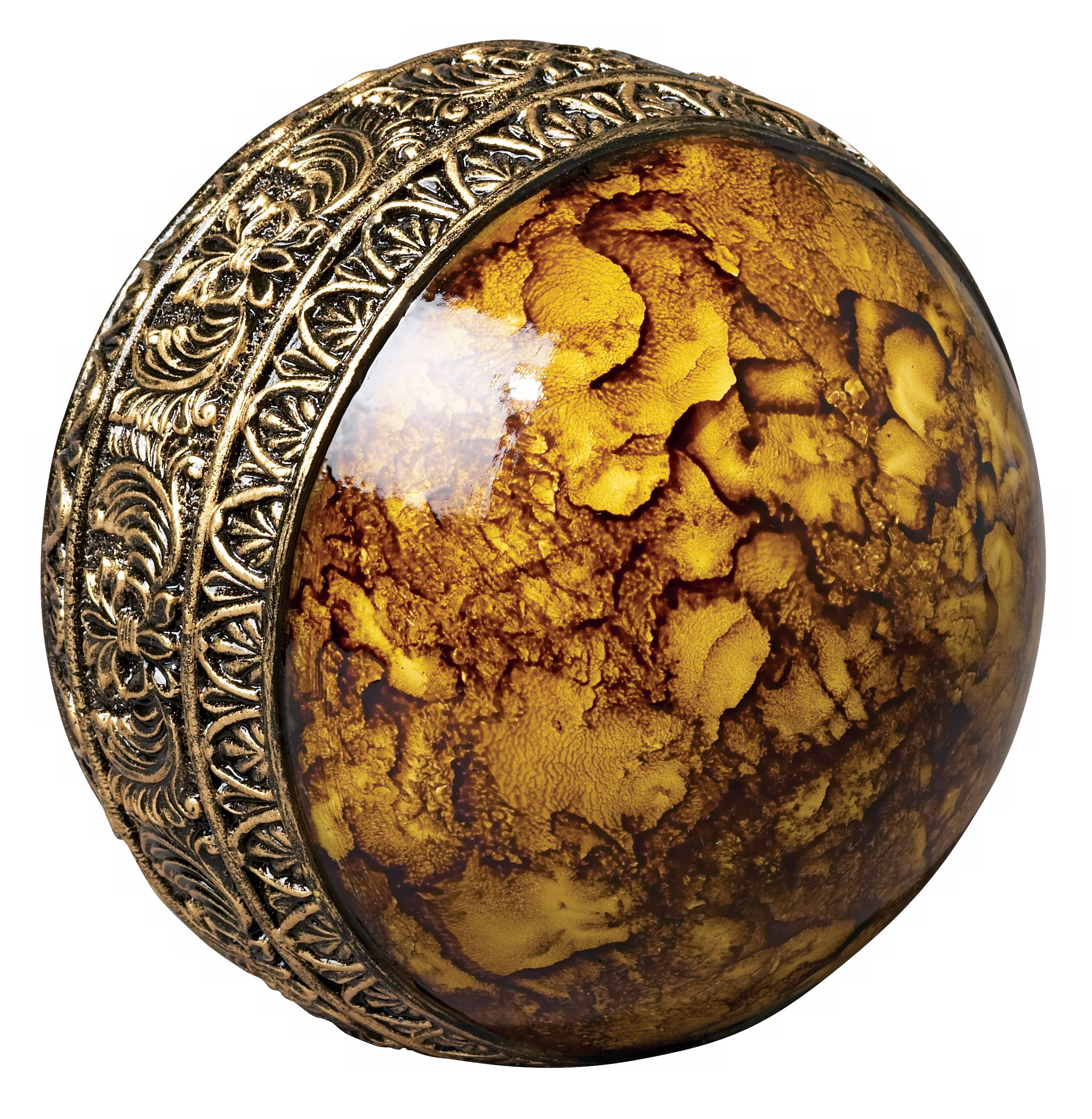 Gold with Gold Band Decorative Ball
