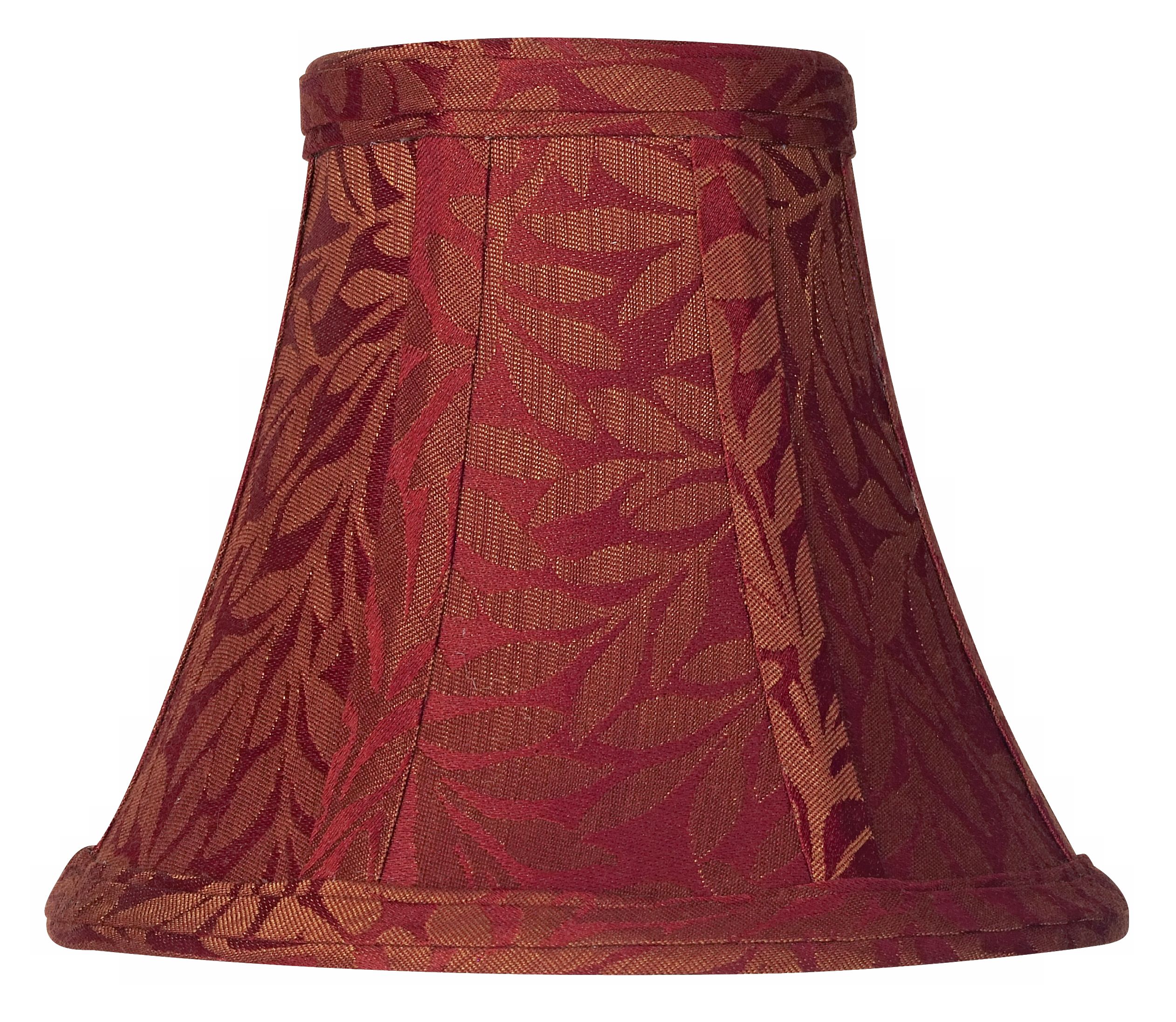 Rust with Ochre Leaves Lamp Shade 3x6x5 (Clip-On)