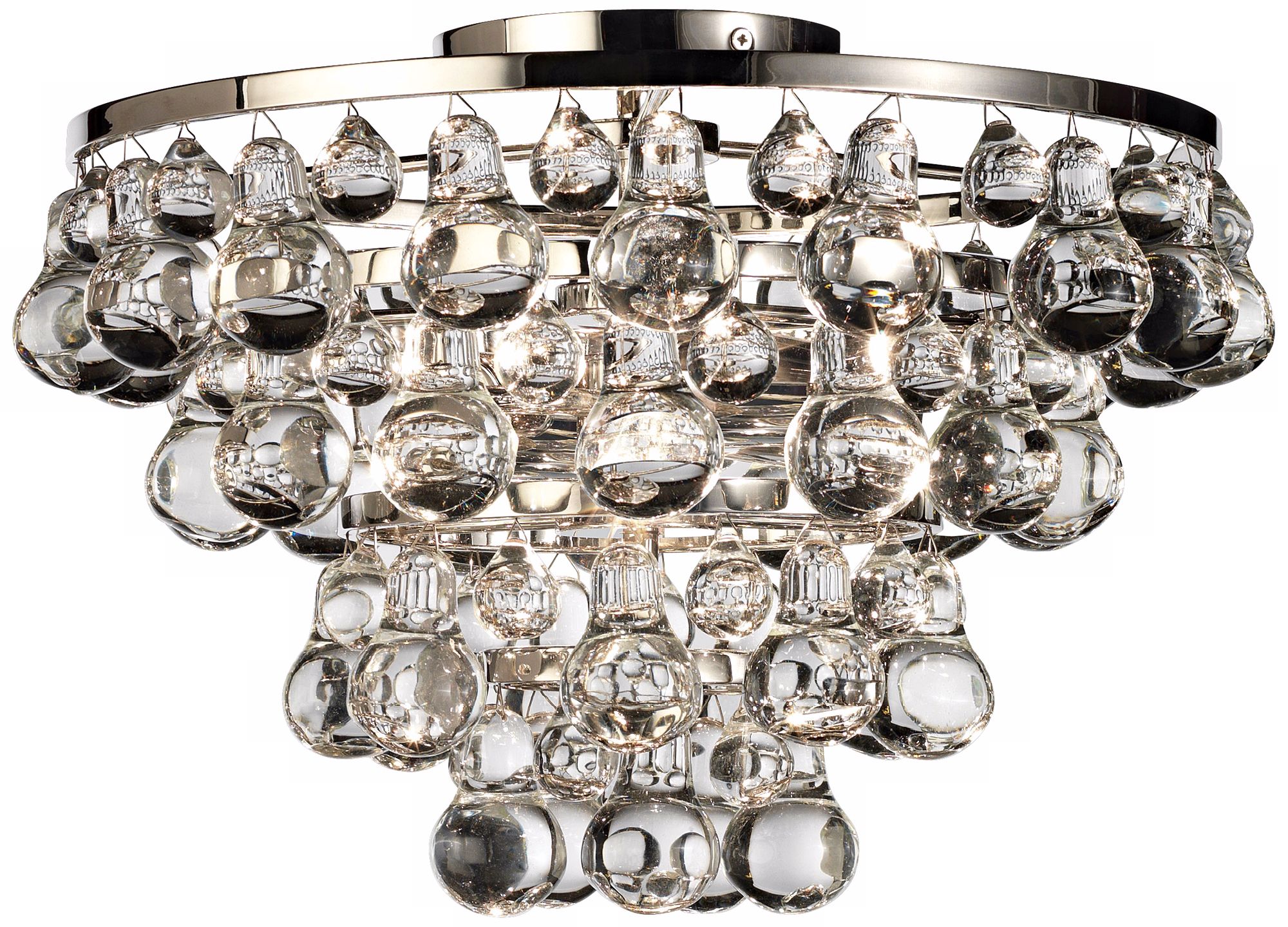 Bling Collection Polished Nickel Flushmount Ceiling Light