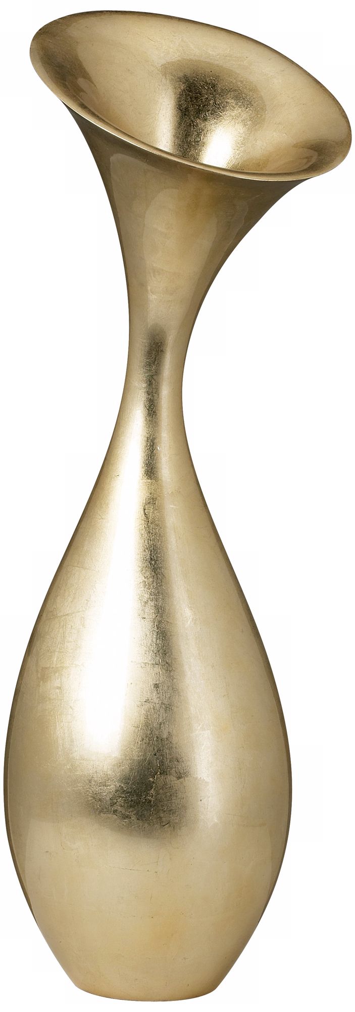 Large Champagne Lacquer Flared Opening Vase