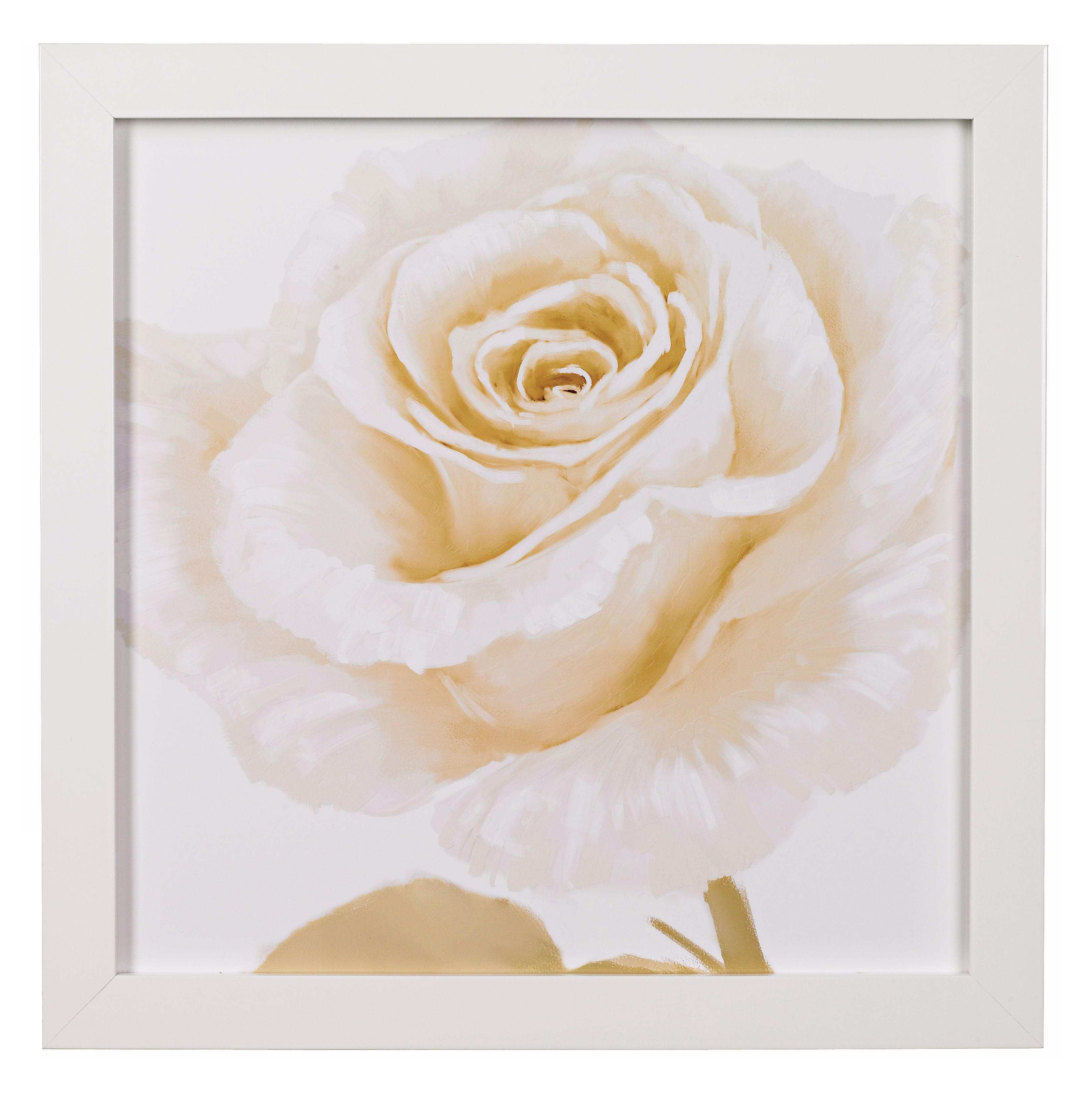 White Roses Closeups A Framed 24" Square Wall Art