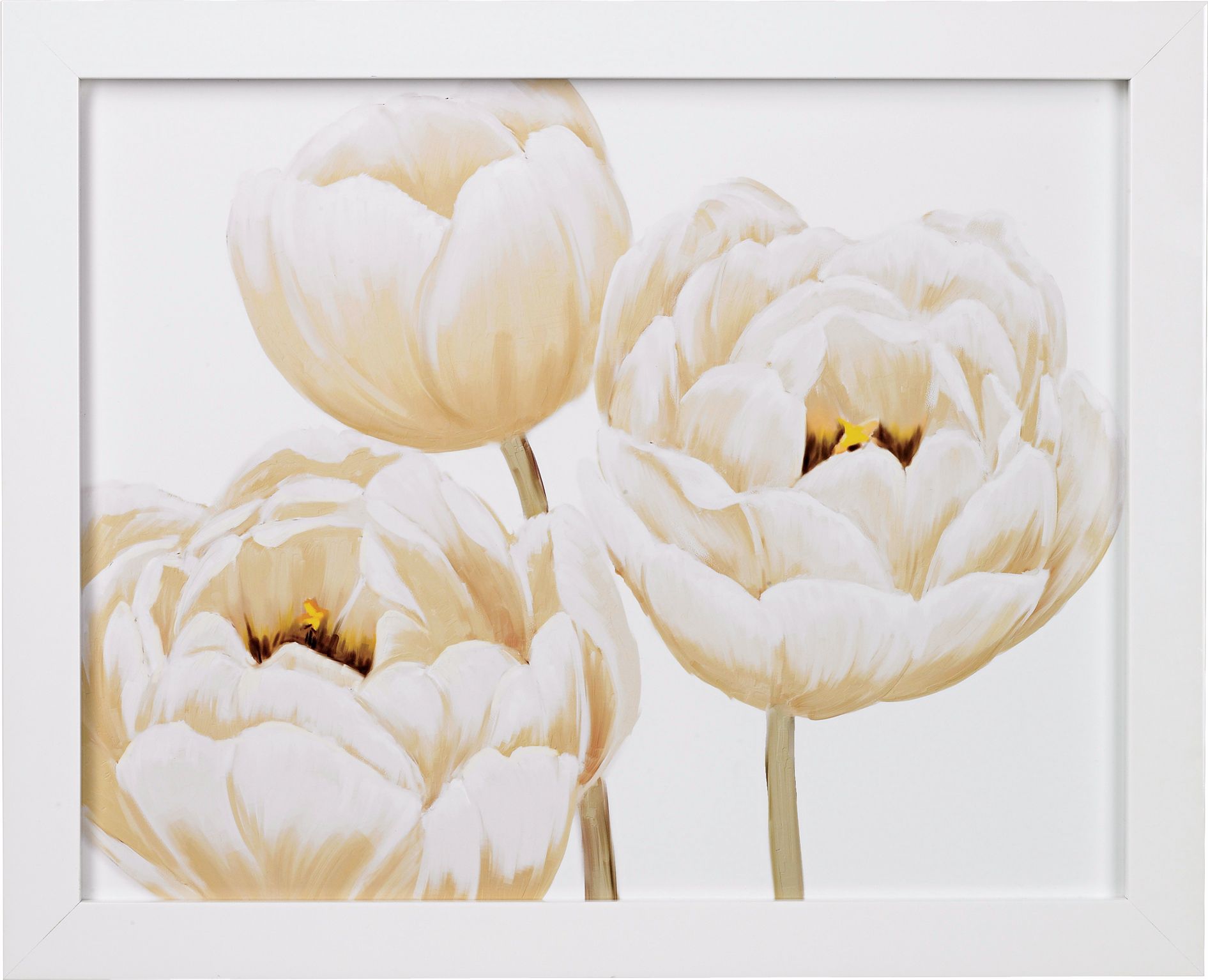 White Poppies Close Ups Framed 28" Wide Wall Art