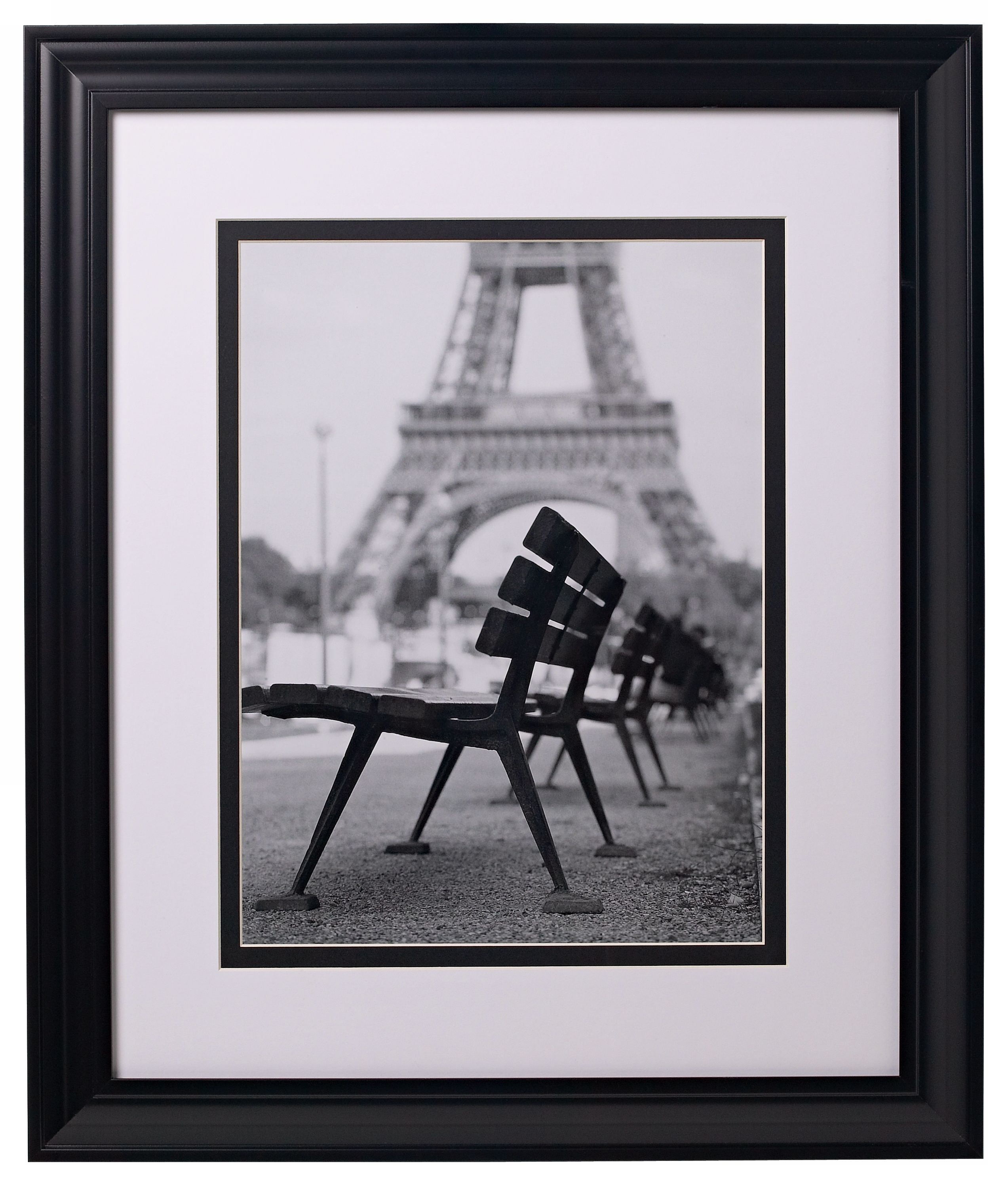 Eiffel Tower Benches Glass Covered 24" High Print