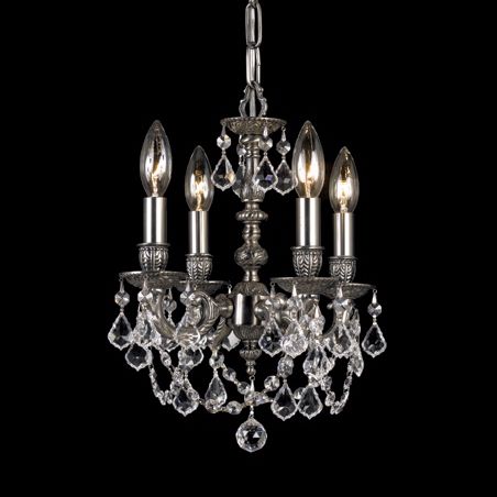 Mirabella Pewter 4-Light Crystal Chandelier