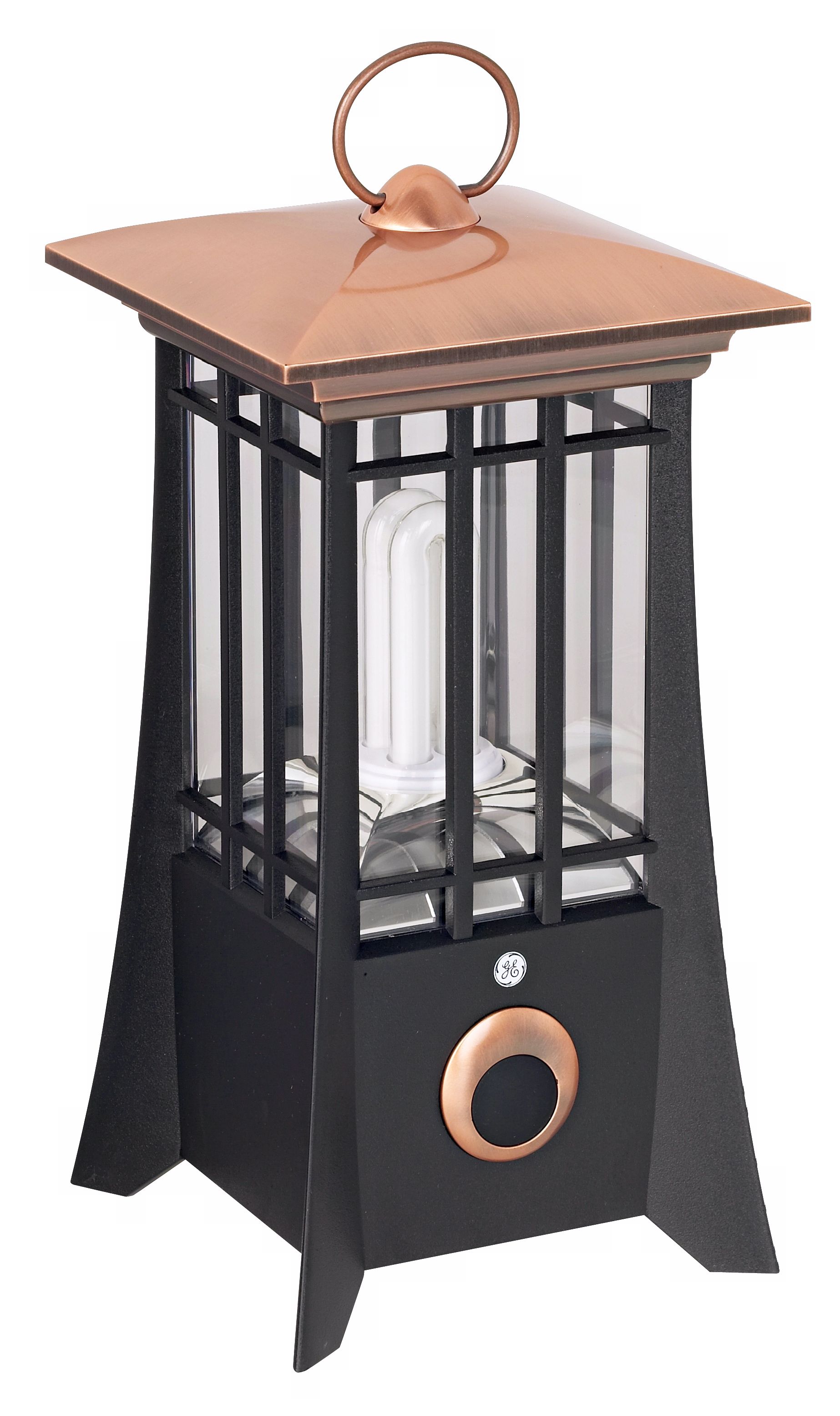 Mission Black and Bronze Fluorescent Lantern