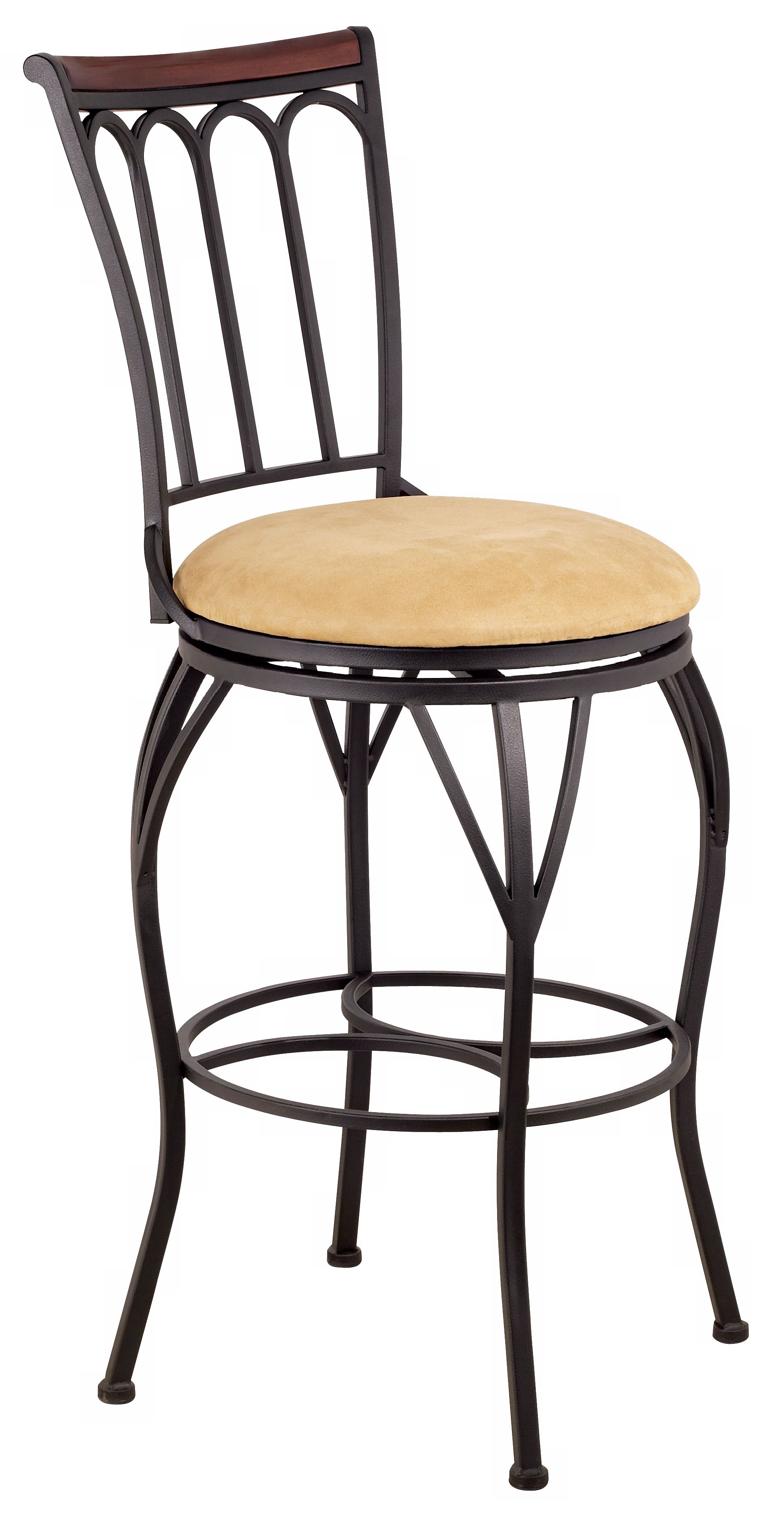 Kelsey Antique Brass Upholstered Swivel 30" High Bar Stool