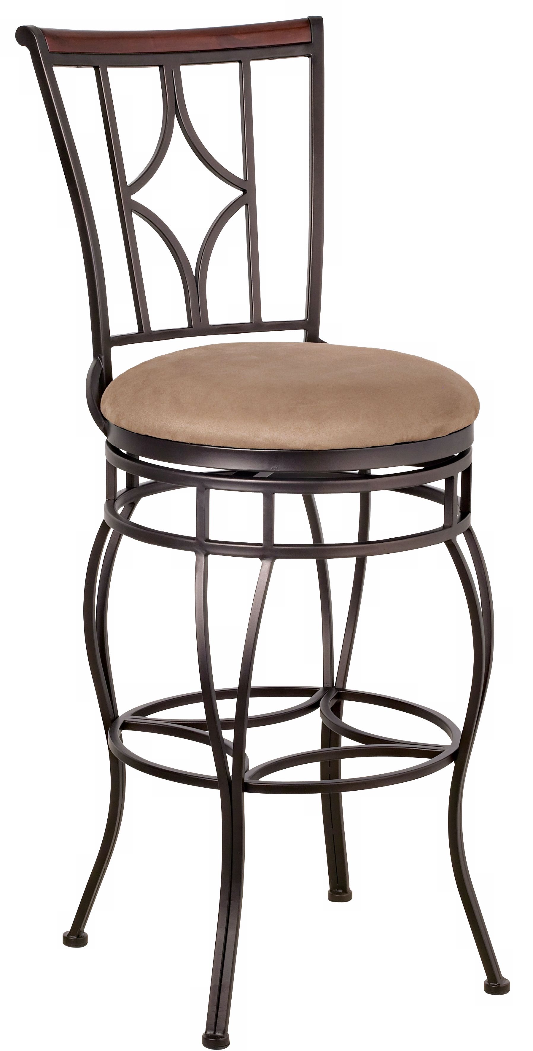 Essex Dark Champagne Swivel 30" High Bar Stool