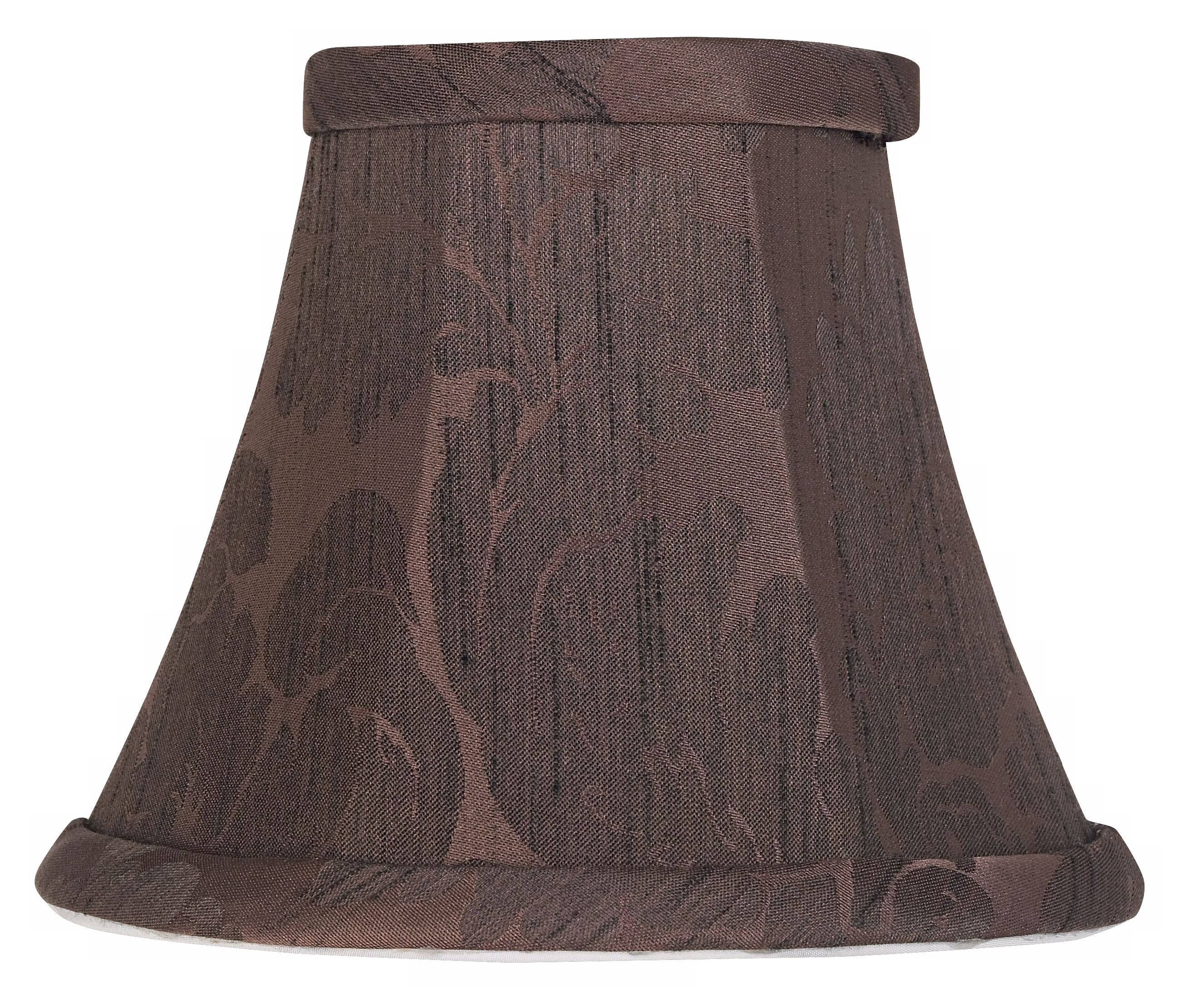 Brown Faux Silk Floral Print Clip Shade 3x6x5 (Clip-On)