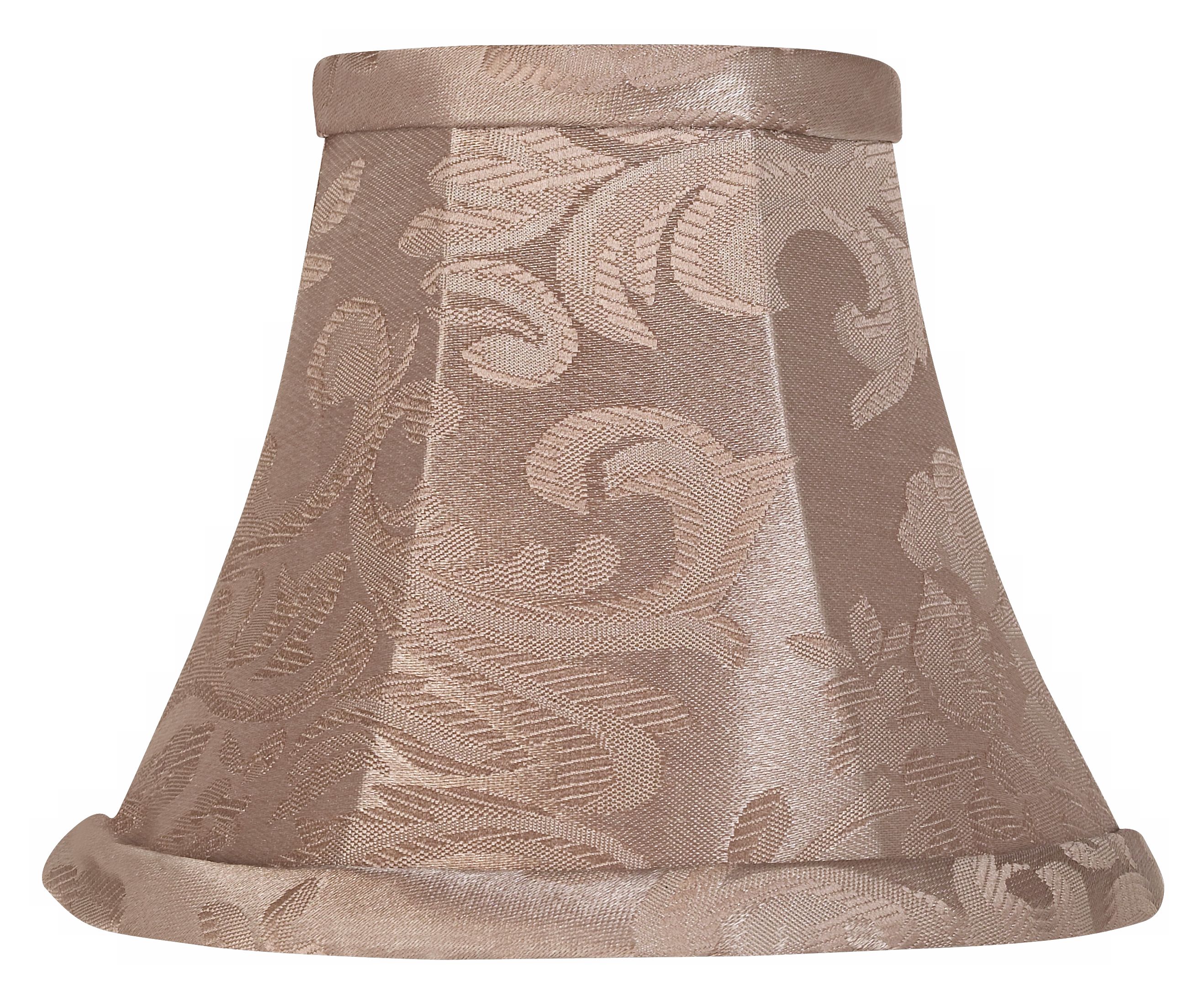 Tan Tone-on-Tone Floral Print Clip Shade 3x6x5 (Clip-On)