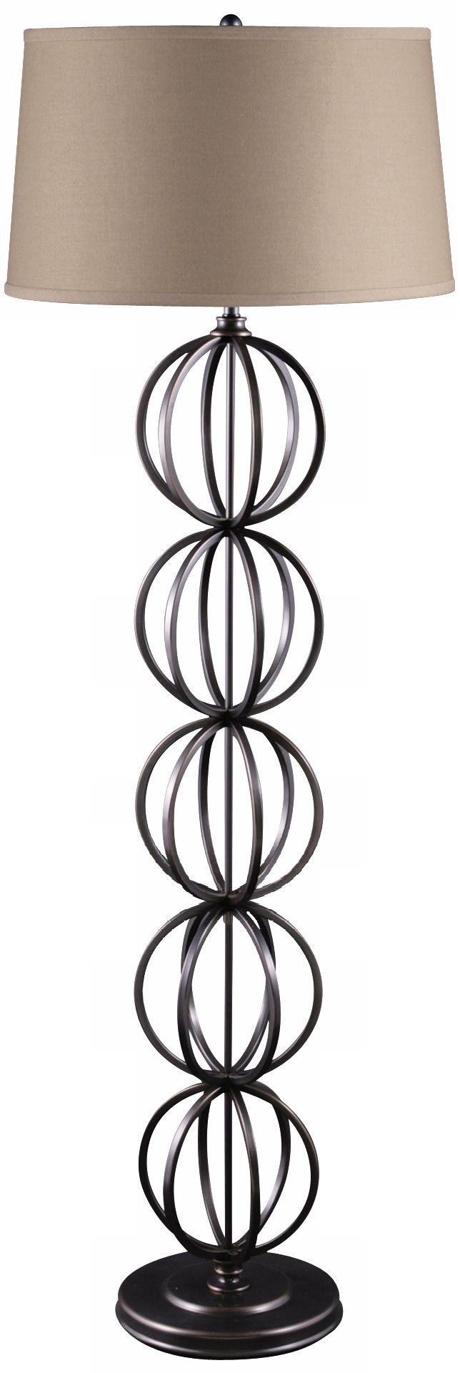 Hayley Mission Bronze Stacked Globes Floor Lamp