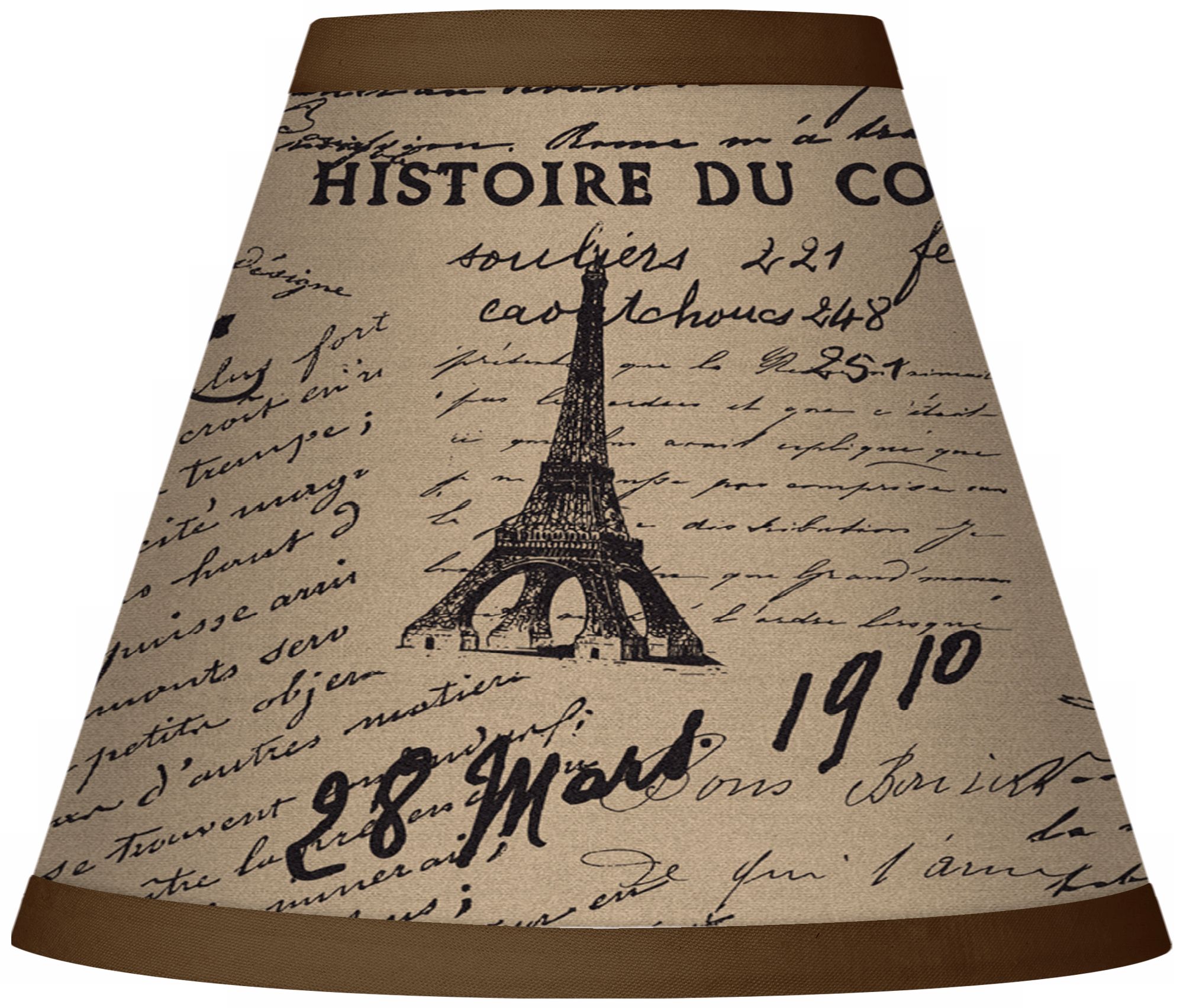 Letters to Paris Linen Giclee Set of Six Shades 3x6x5 (Clip-On)