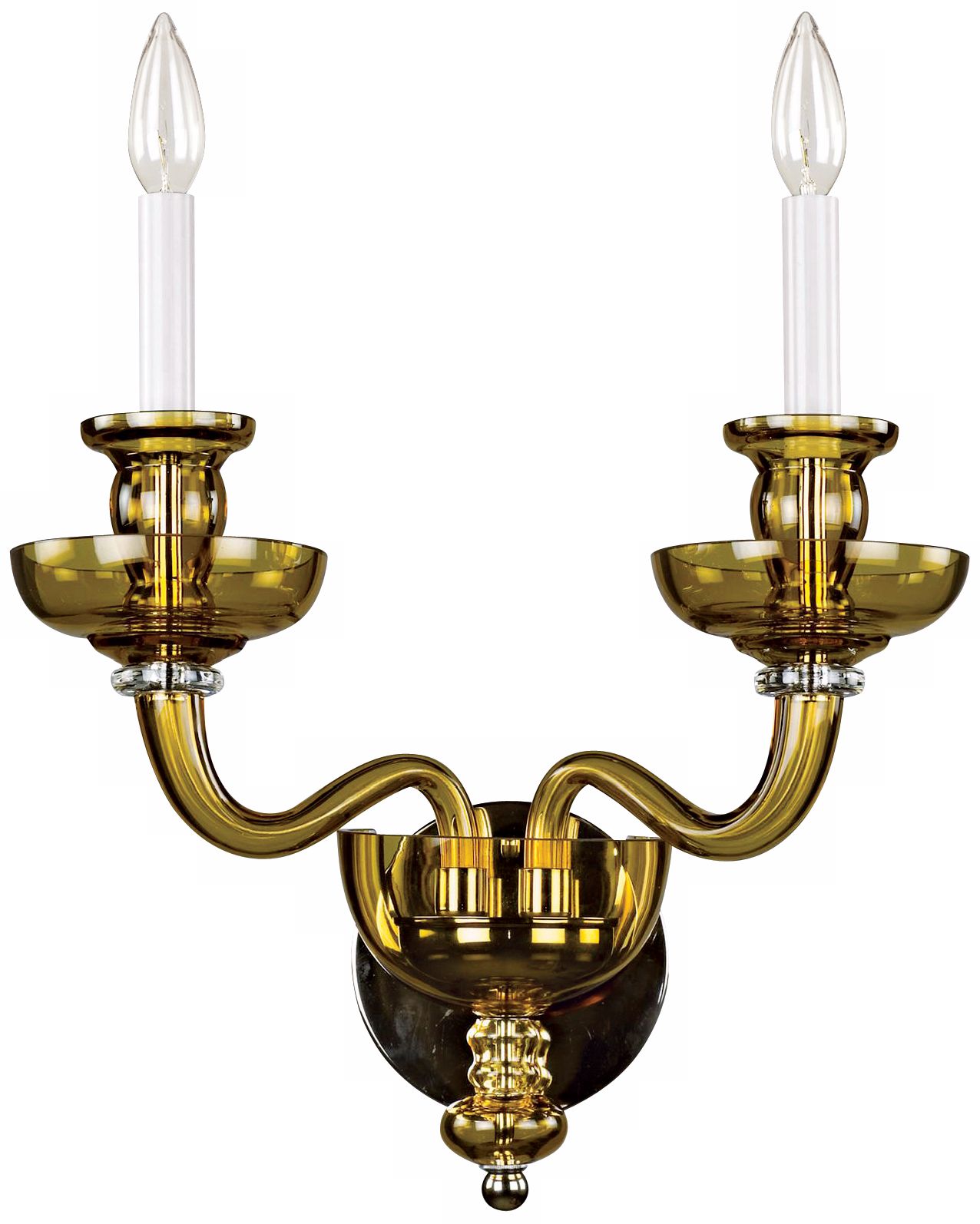 Amber Art Crystal 2-Light Wall Sconce