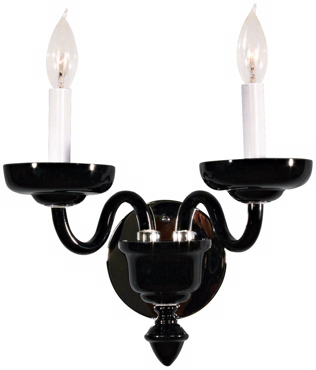 Black Art Crystal 2-Light Wall Sconce