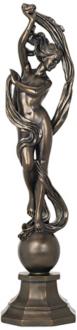 Draped Woman Atop Sphere Cast Resin Sculpture K5710