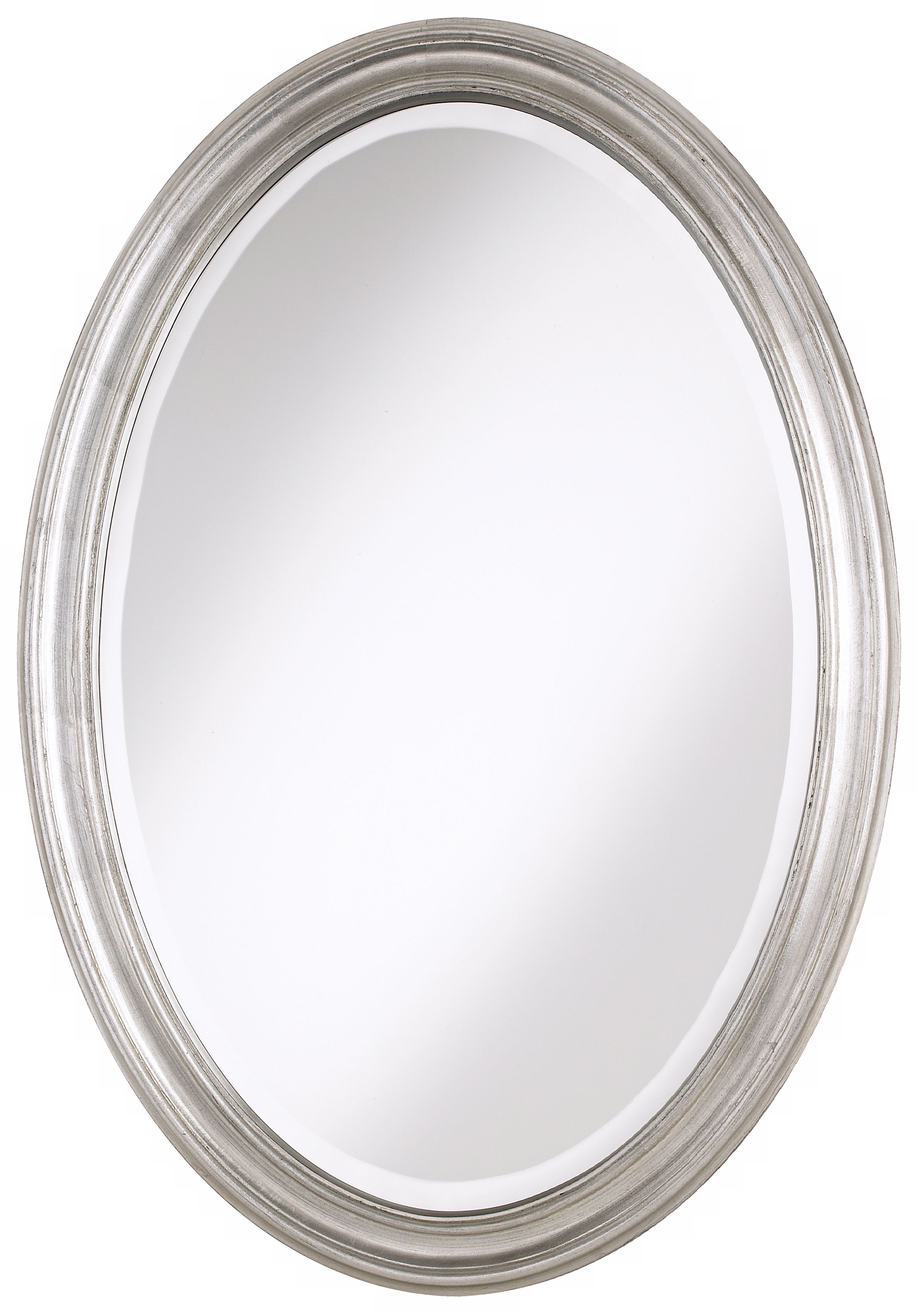 Antique Silver Finish Oval Wall Mirror