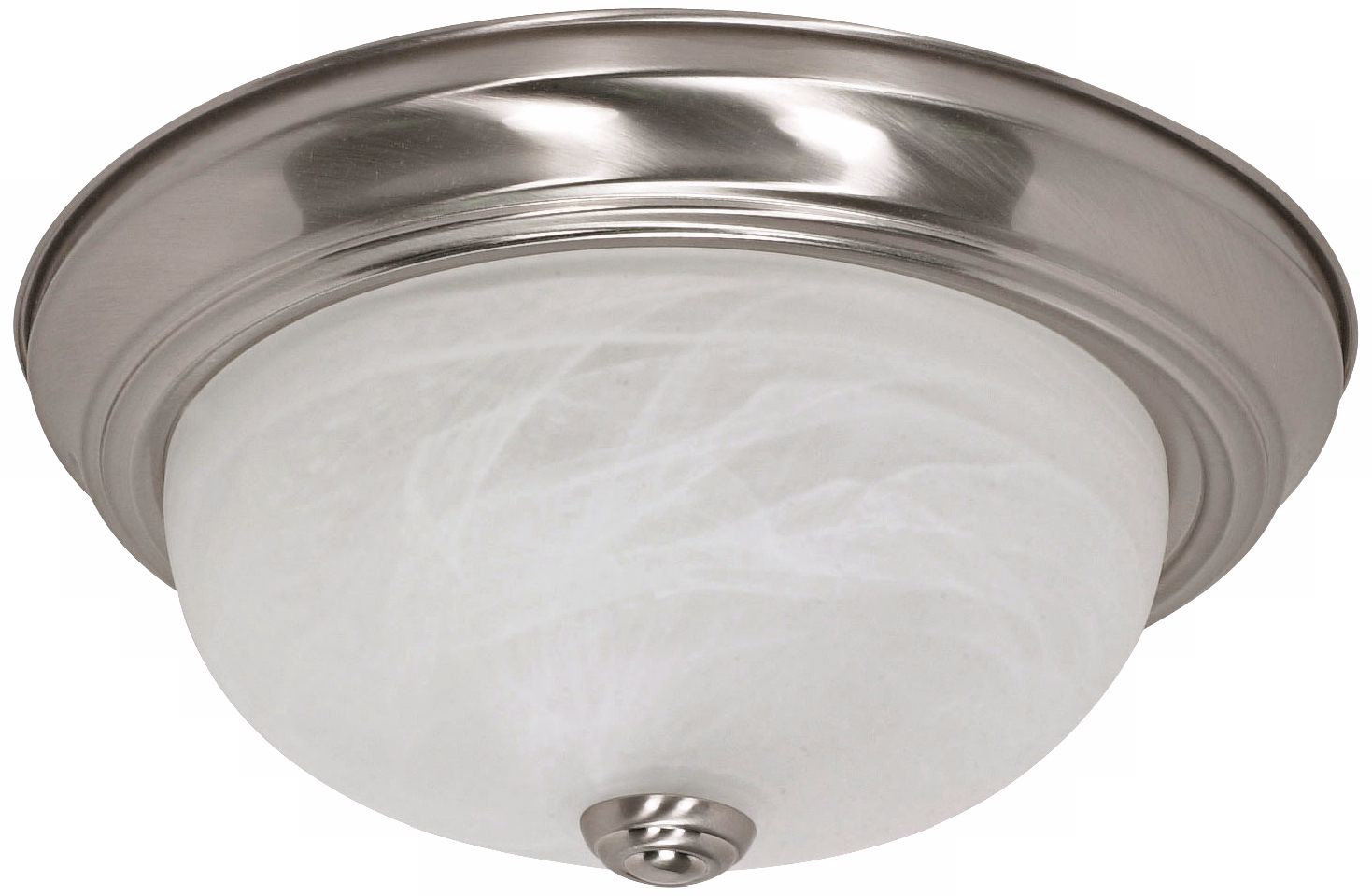Alabaster Glass Nickel ENERGY STAR 13 1/4" Ceiling Light