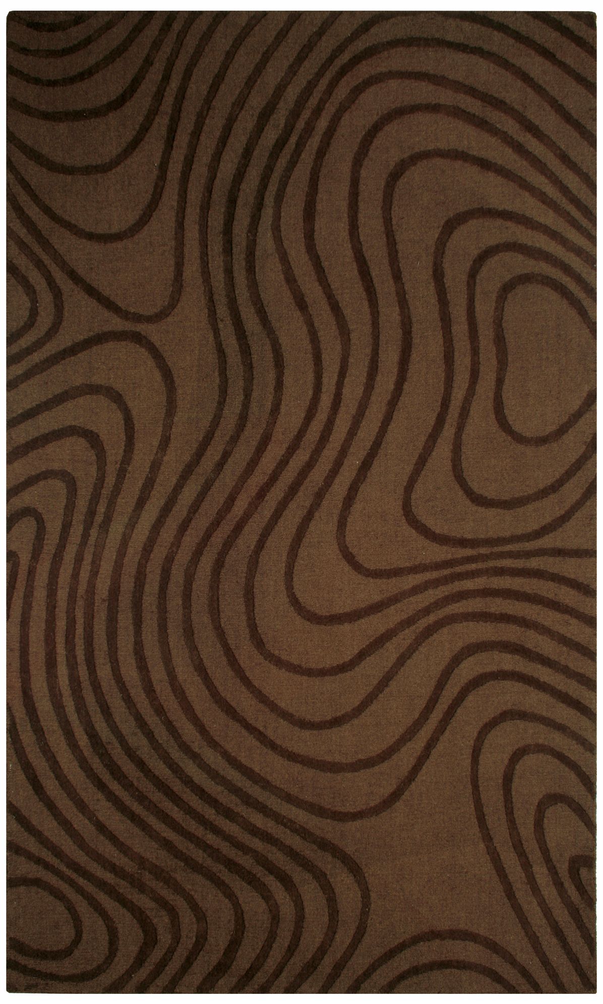 Natural Wool Collection Terrain Brown Area Rug