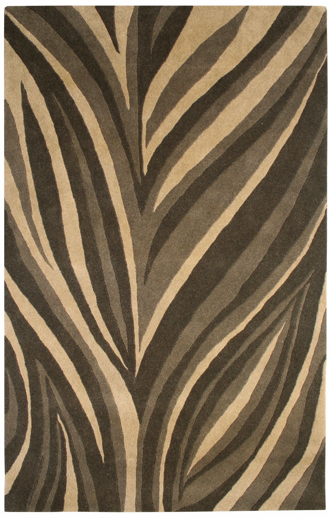 Natural Wool Parting Lines Putty Grey Beige Area Rug