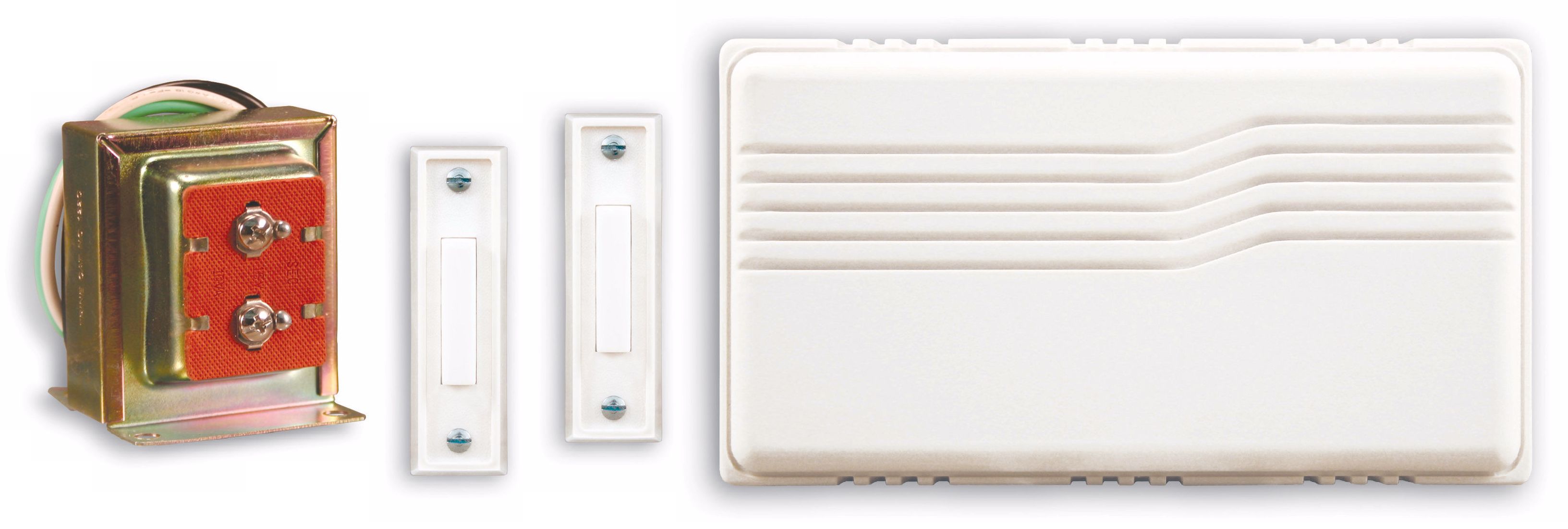 White Hardwired Lighted Buttons Door Chime Contractor Kit