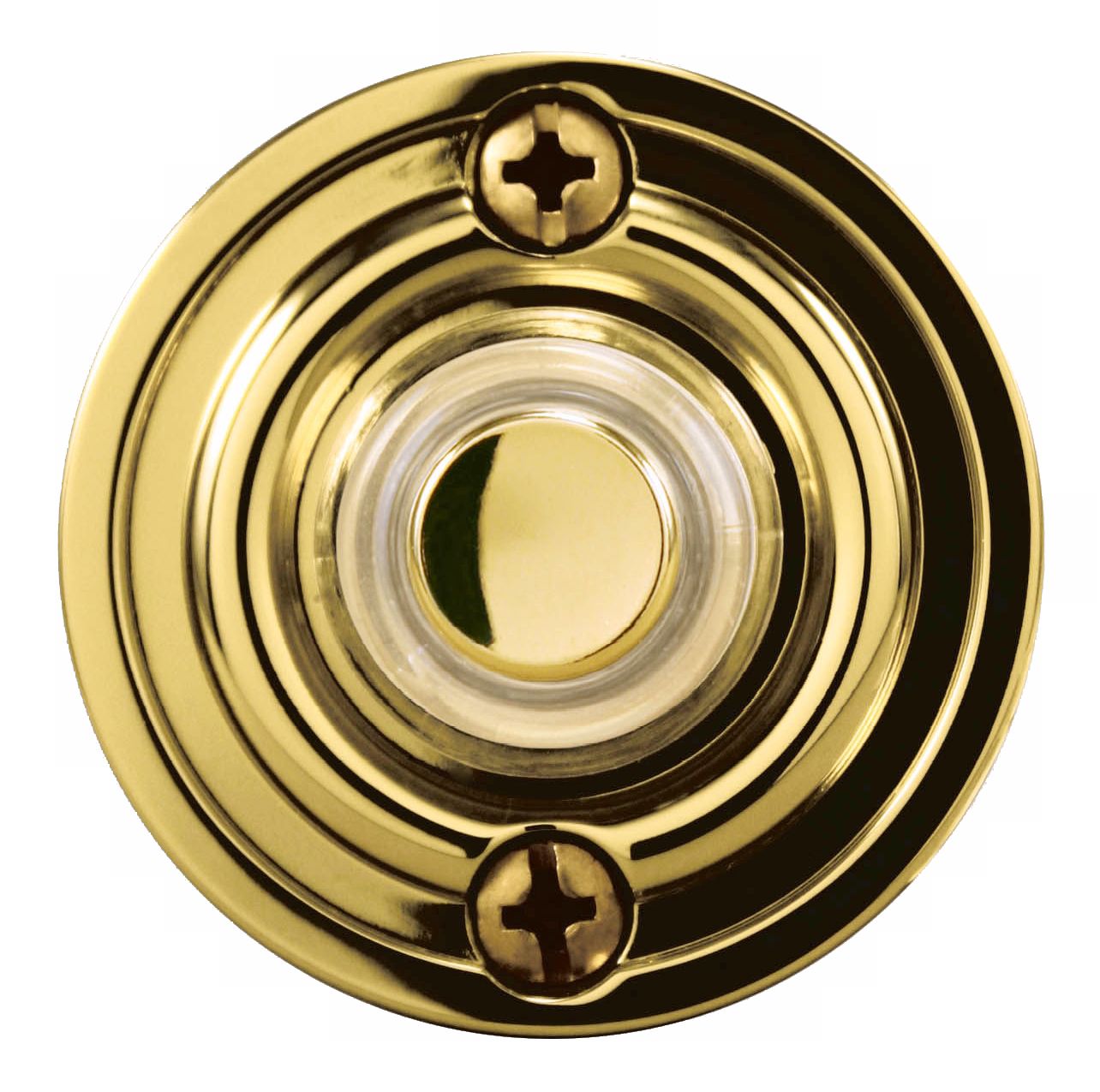 Polished Brass 1 3/4" Round LED Doorbell Button