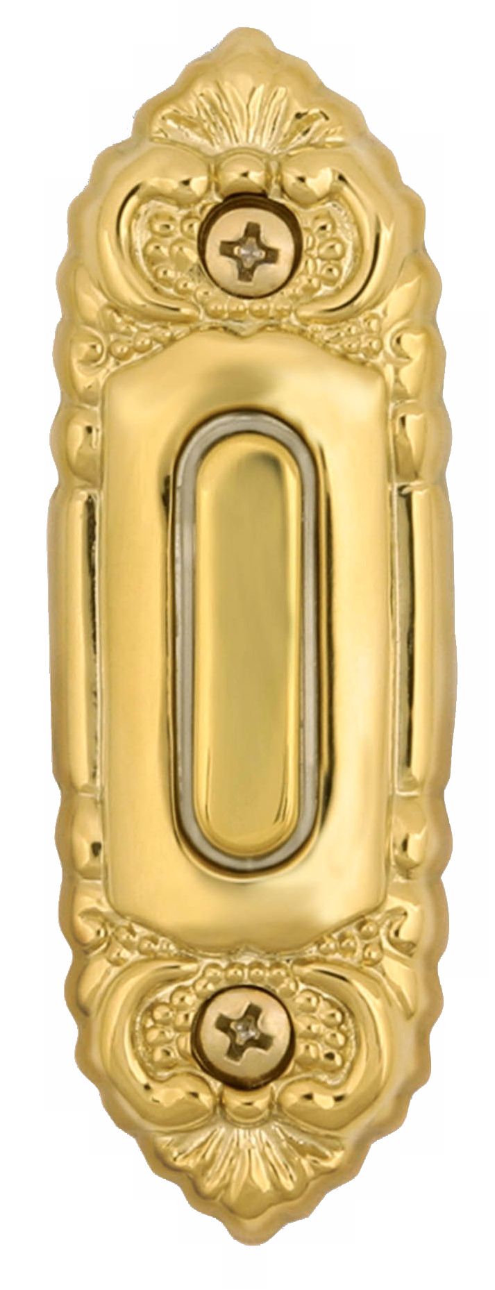 Polished Brass Ornate Detail Lighted Doorbell Button