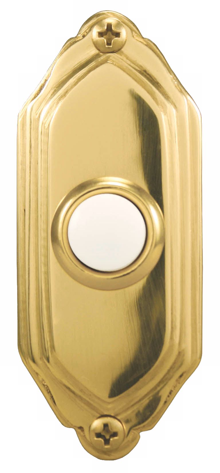 Polished Brass Beveled Lighted Doorbell Button