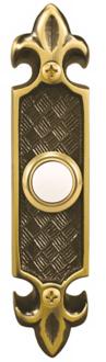 Antique Brass Fleur de Lis Lighted Doorbell Button K6250