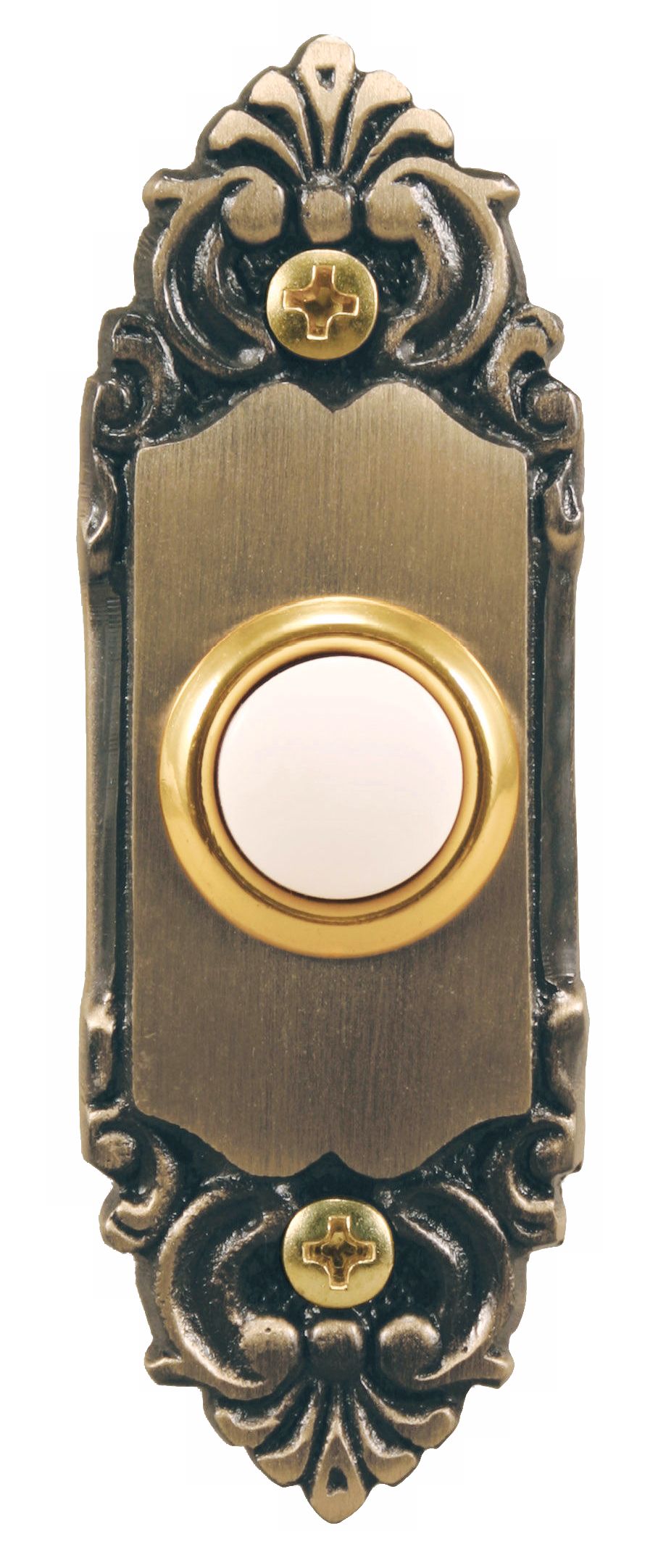 Antique Brass Decorative Style Lighted Doorbell Button