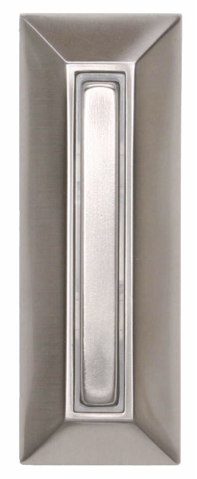 Satin Nickel Rectangular Lighted Doorbell Button