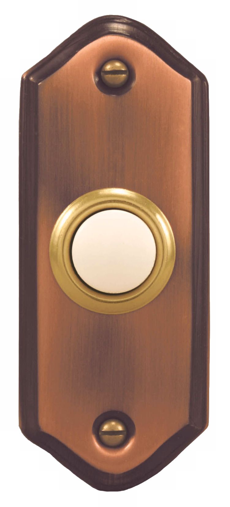 Brushed Copper Lighted Push Button Doorbell Button