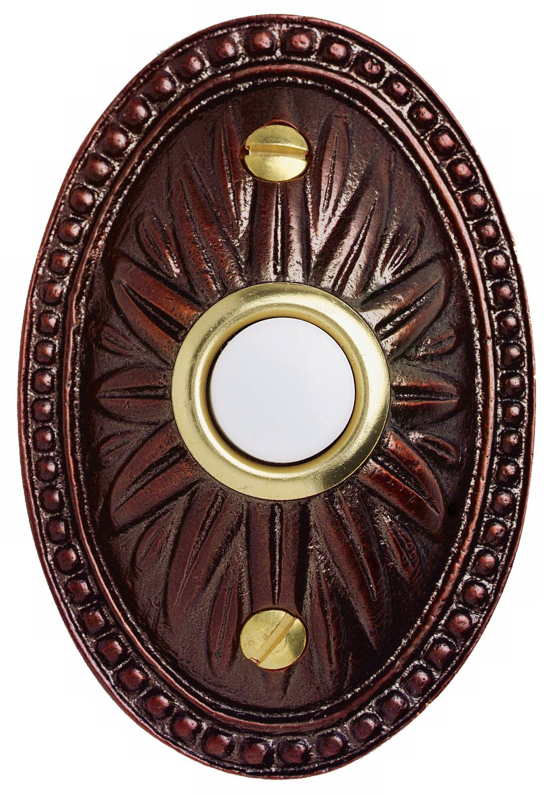 Venetian Bronze Sunburst Oval Lighted Doorbell Button