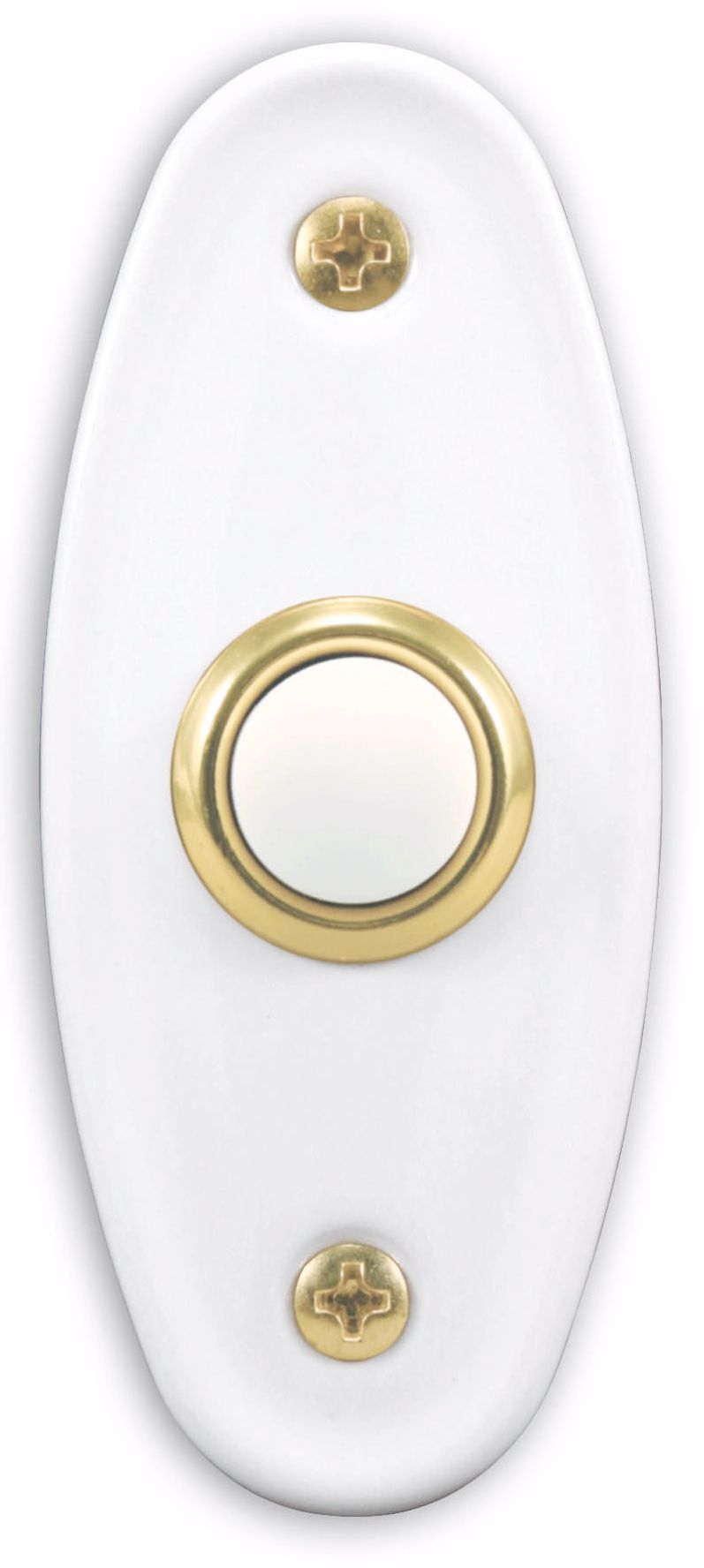 Bright White Porcelain Lighted Doorbell Button